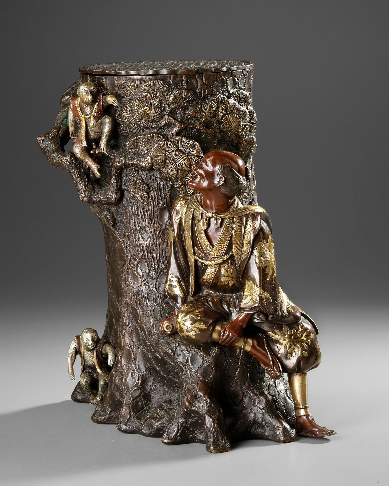 A LARGE JAPANESE BRONZE AND GILT FIGURAL SCULPTURE, MEIJI PERIOD (1868-1912) (1 of 7)