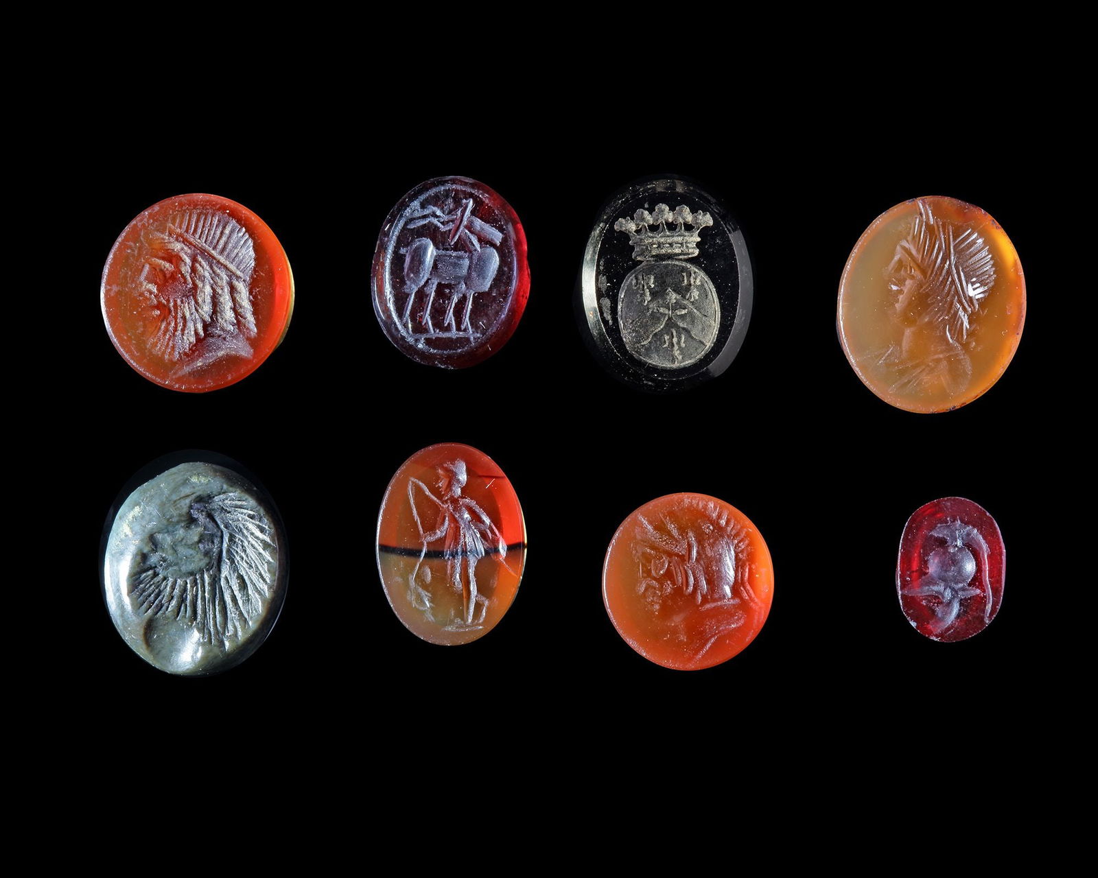 EIGHT INTAGLIOS SEVEN ROMAN, ONE LATER, 2ND CENTURY BC TO 18TH CENTURY AD (1 of 10)