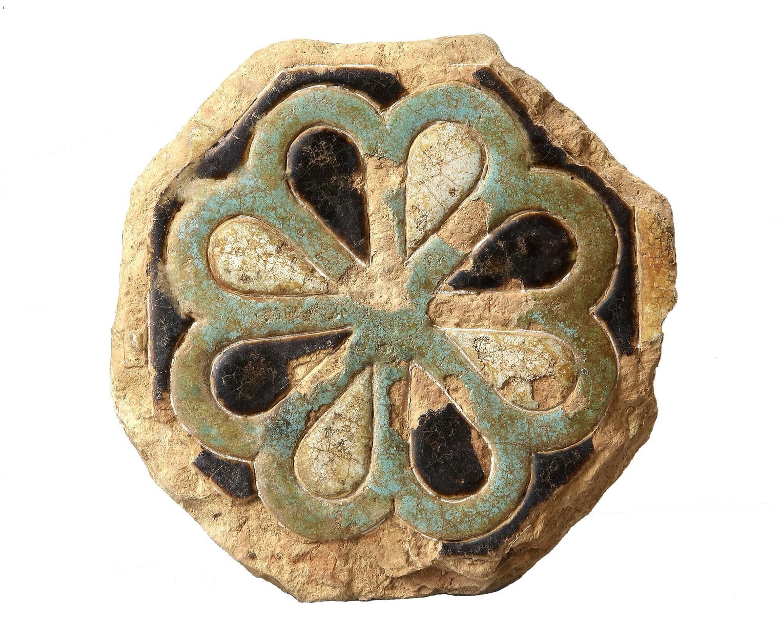 A TIMURID POTTERY TILE, CENTRAL ASIA, 14TH CENTURY (1 of 4)