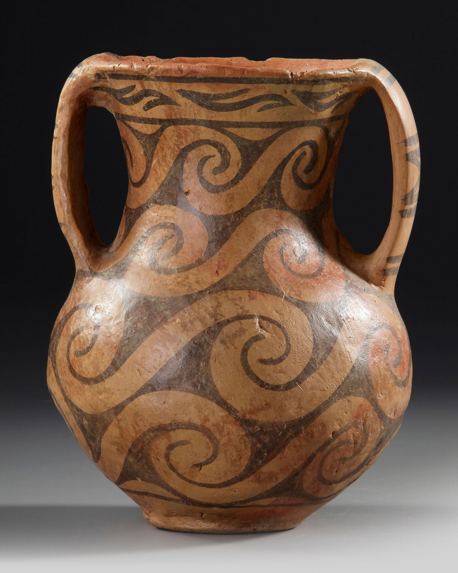 A CHINESE PAINTED POTTERY JAR, NEOLITHIC PERIOD, BANSHAN CULTURE, GANSU PROVINCE, 3RD MILLENNIUM BC (1 of 4)
