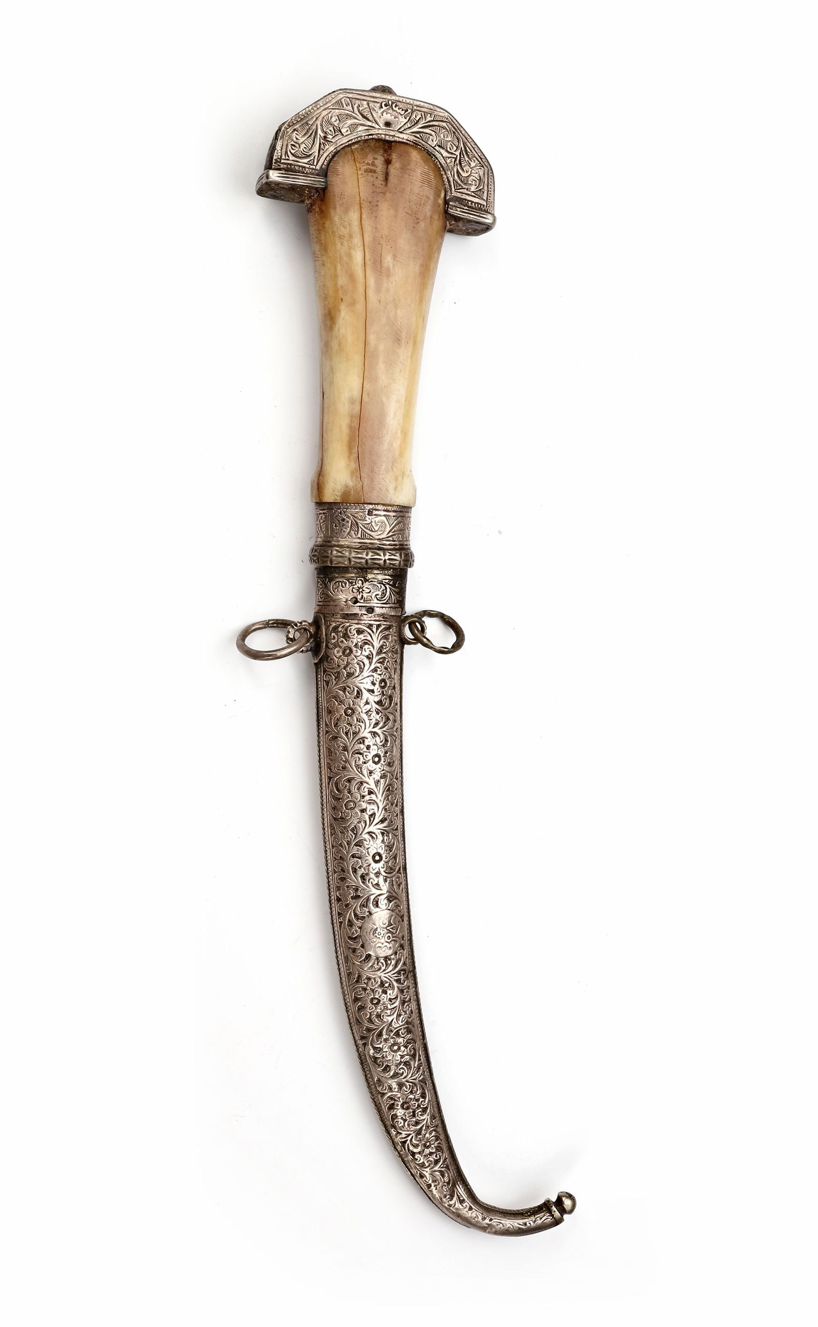 A SILVER AND BONE DAGGER, MOROCCO, 19TH CENTURY (1 of 2)