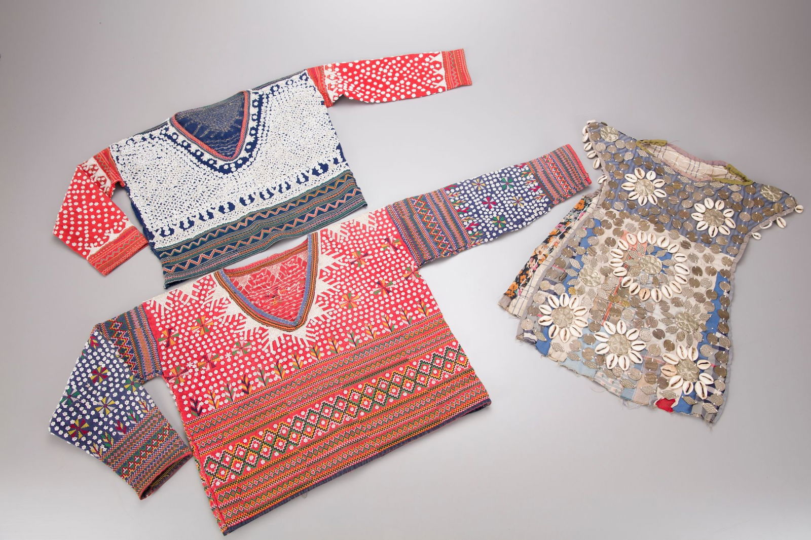THREE EMBROIDERED MIAO GARMENTS: THREE EMBROIDERED MIAO GARMENTS