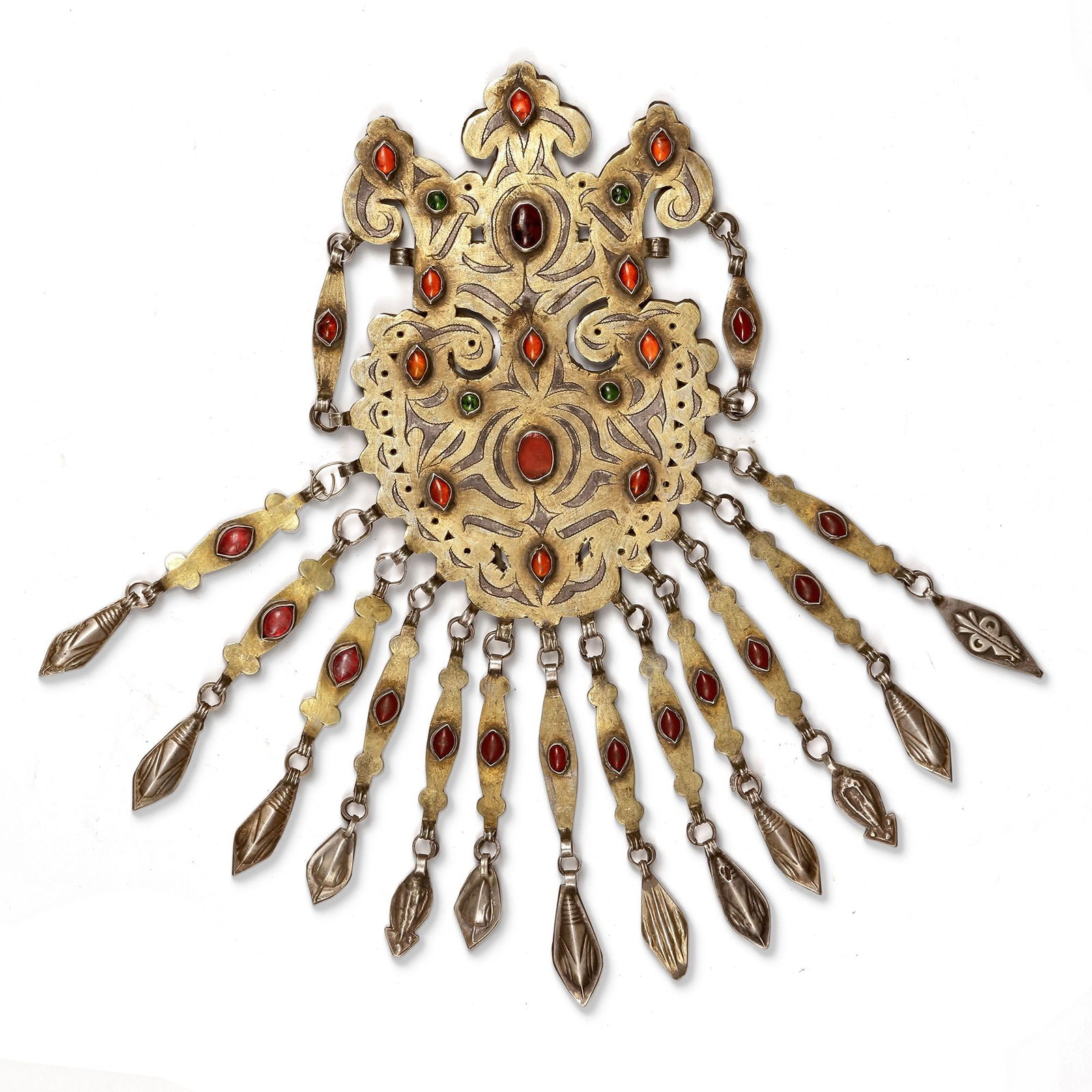 A SILVER PENDANT, TURKMENISTAN, 19TH CENTURY (1 of 1)