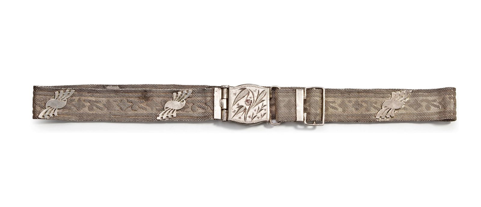AN OTTOMAN SILVER BELT, 19TH CENTURY (1 of 2)
