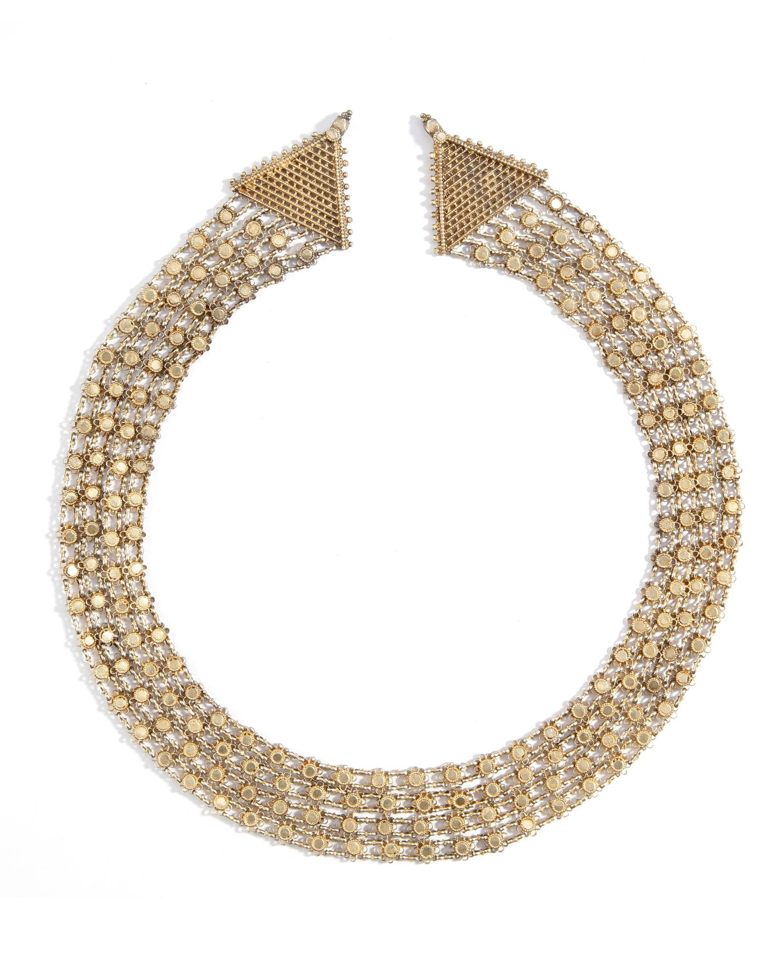 AN OTTOMAN SILVER BELT, 19TH CENTURY: With intricate filigree and floral motifs. 70 cm. 247 gr. THE DR. SAAD AL-JADIR COLLECTION