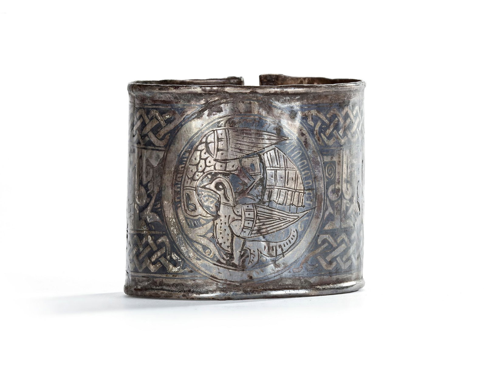 A SILVER AND NIELLO BRACELET WITH KUFIC INSCRIPTION, 11TH-12TH CENTURY (1 of 3)