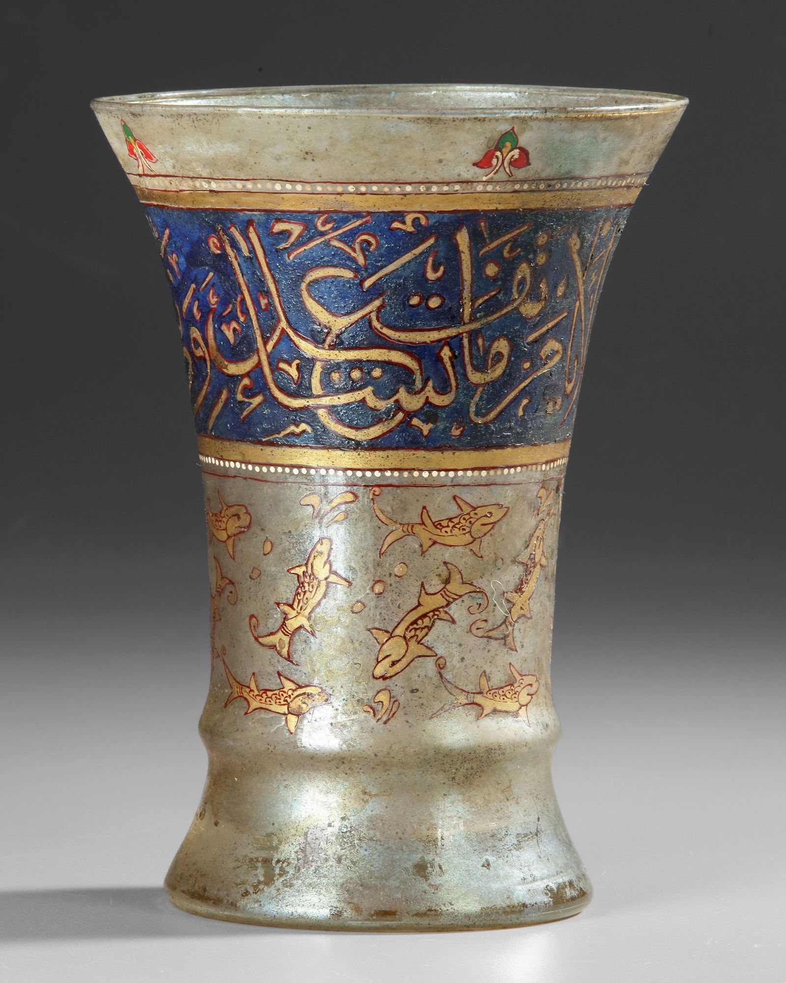AN ISLAMIC ENAMELLED GLASS BEAKER, 19TH CENTURY (1 of 4)