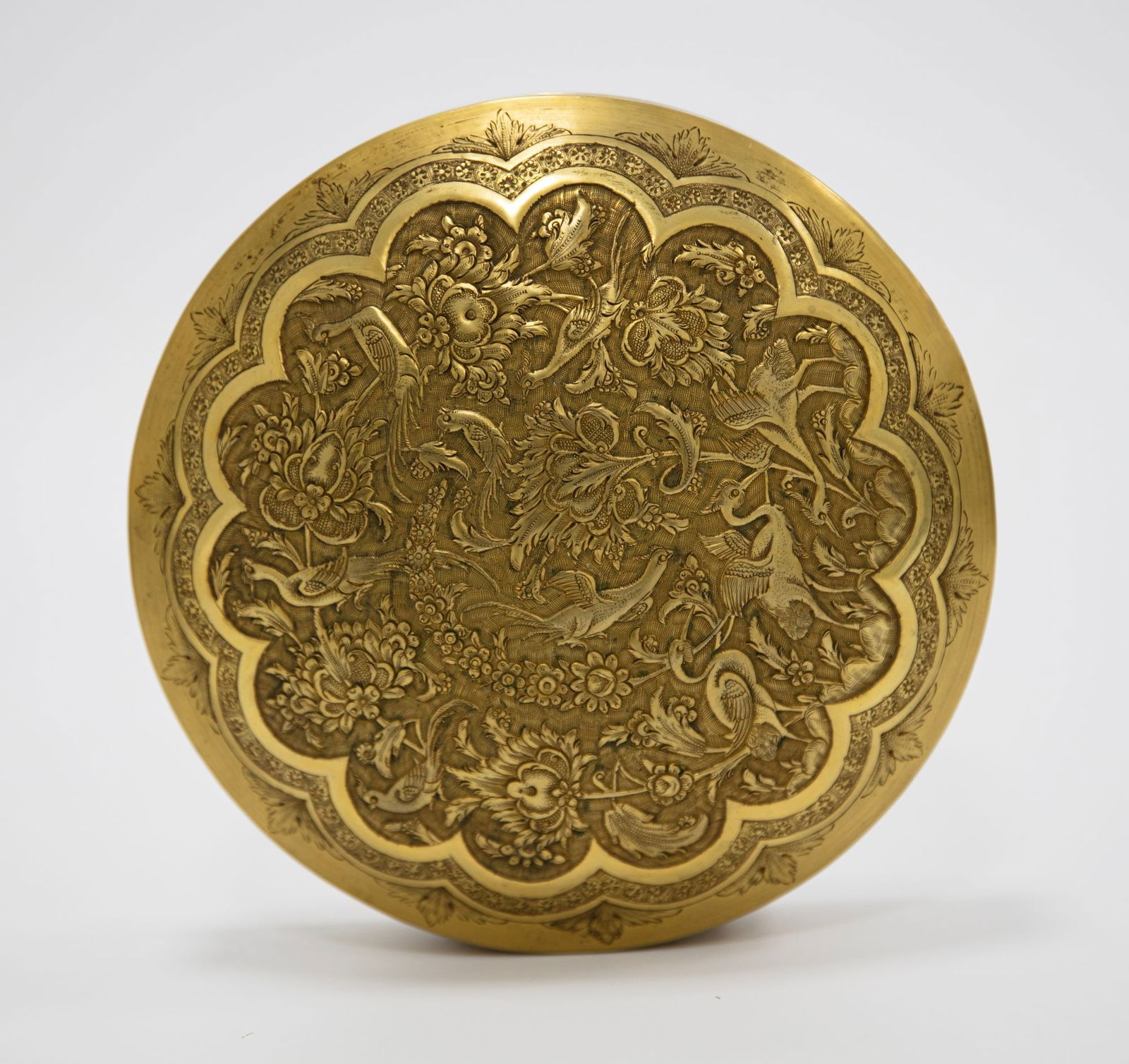 A HEAVY GILDED PERSIAN BOX,19TH/ 20TH CENTURY (1 of 4)