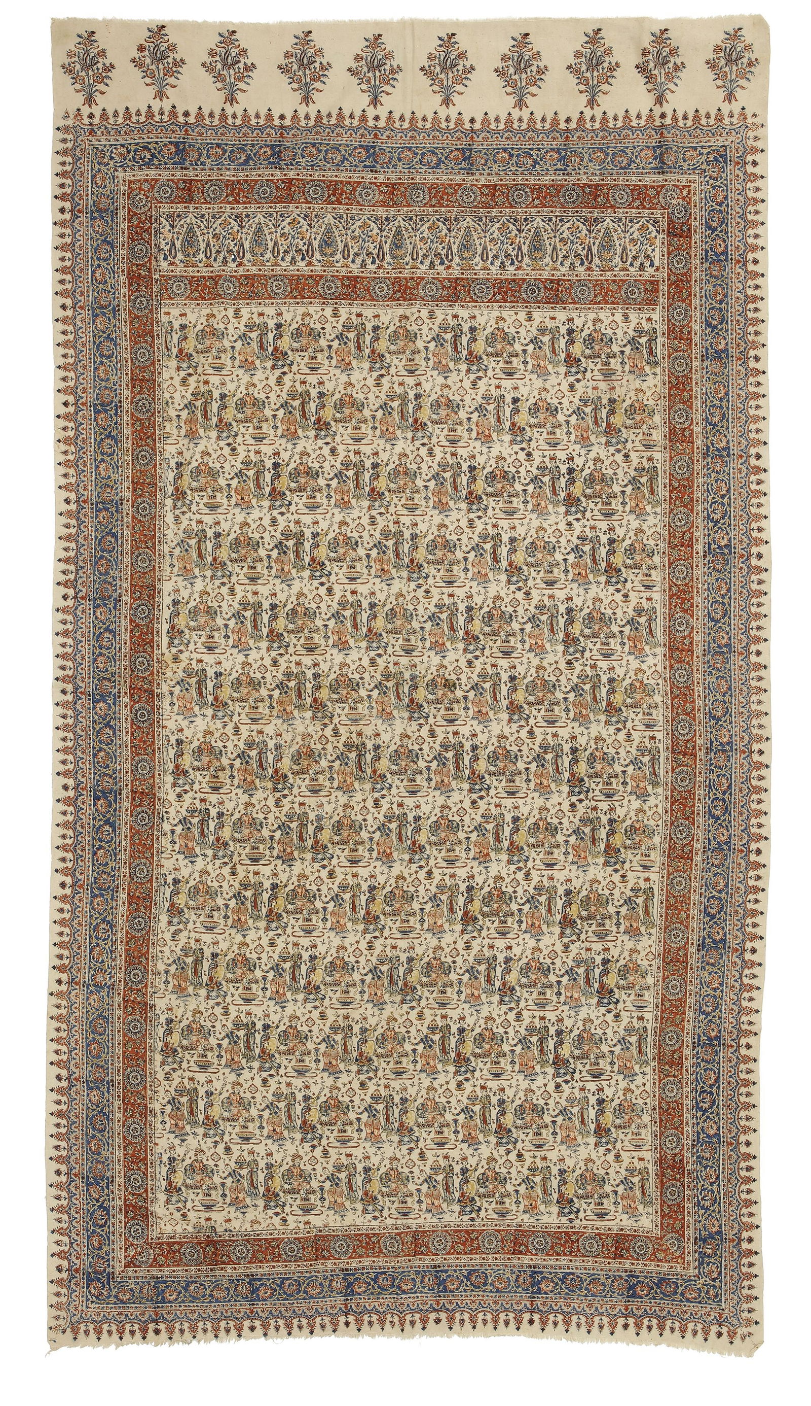 A PERSIAN KALAMKARI TEXTILE , LATE QAJAR PERIOD, 19TH CENTURY (1 of 2)