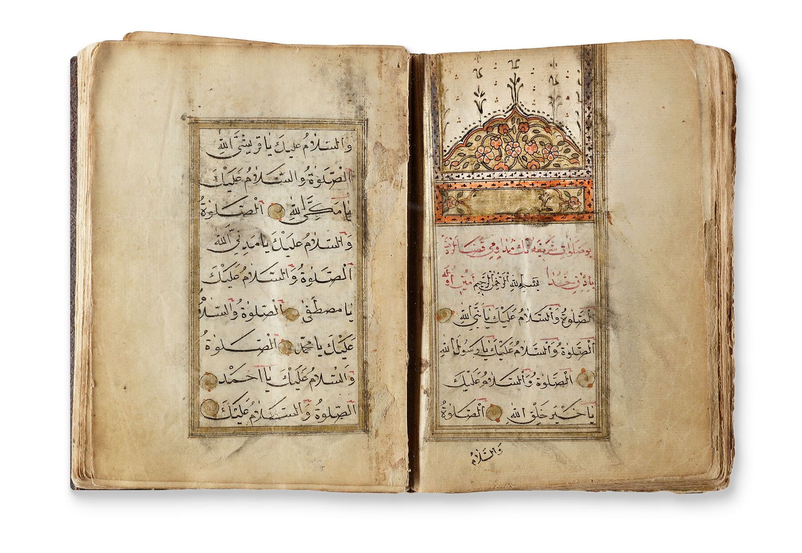 DALA'IL AL-KHAYRAT BY MUHAMMAD BIN SULAYMAN AL-JAZULI (D. 1465 AD), OTTOMAN TURKEY, 18TH-19TH (1 of 9)