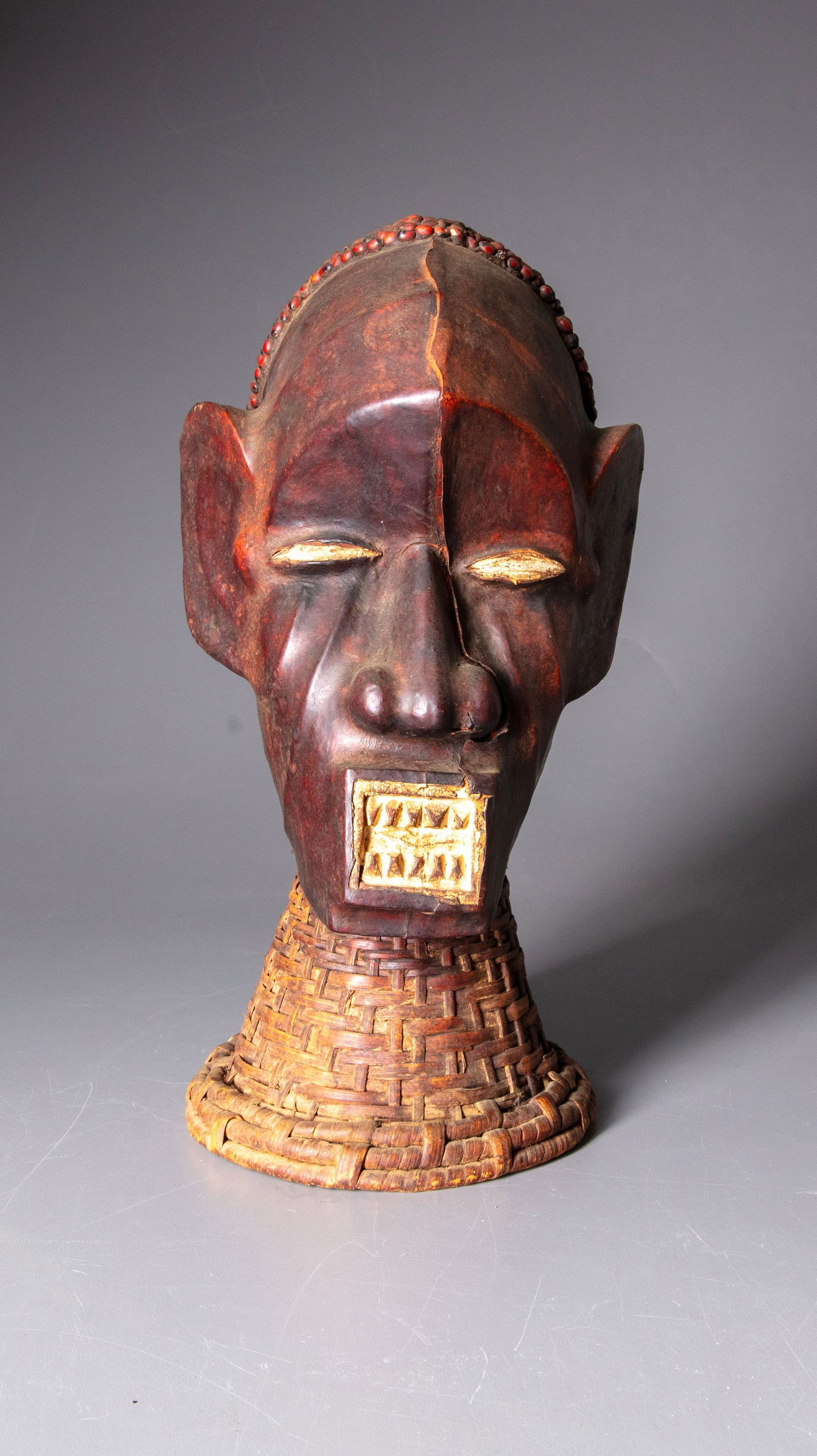 AN EKOI LEATHER MASK, (HEADCREST), NIGERIA (1 of 6)