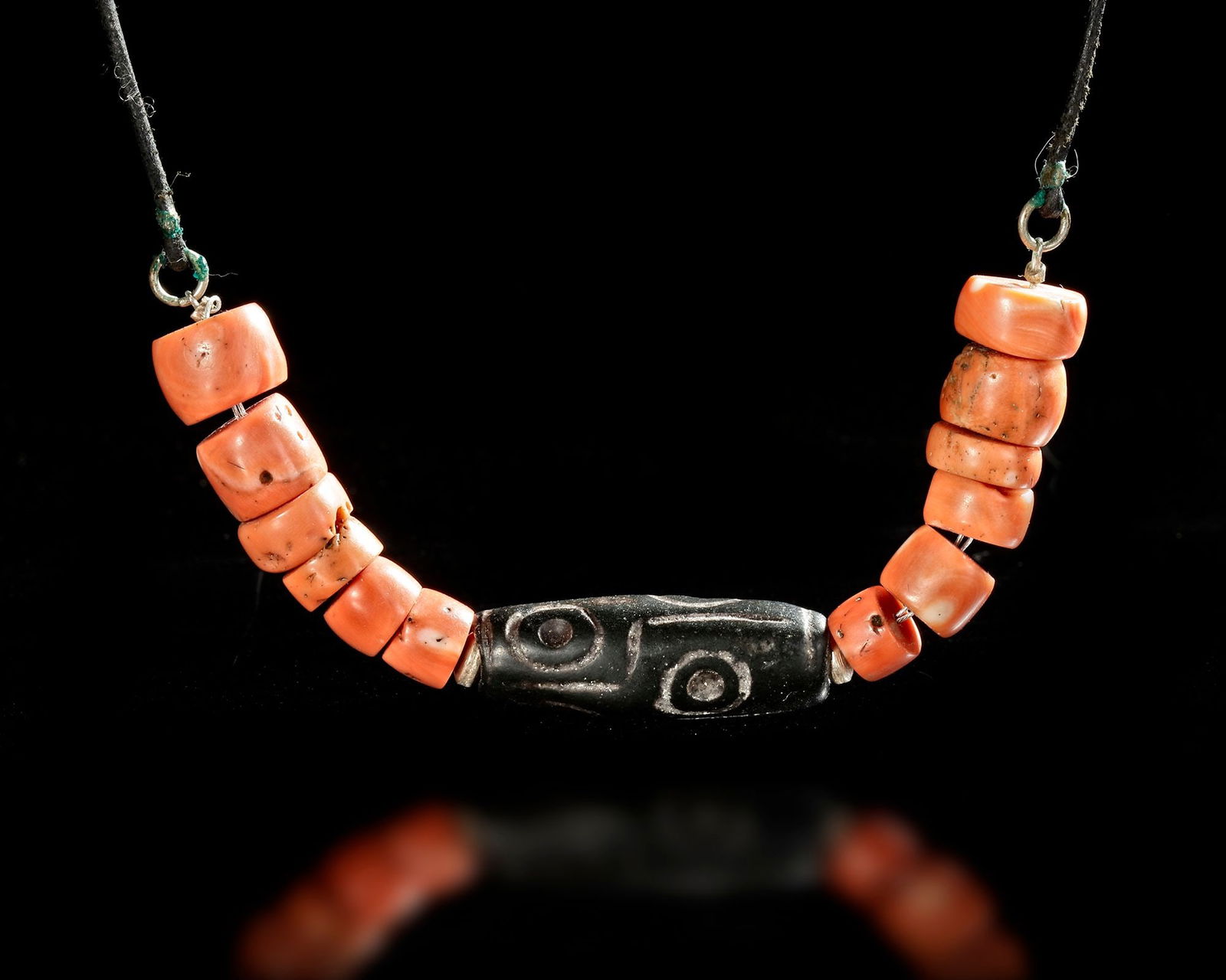 AI BEAD PENDANT WITH CORAL BEADS (1 of 2)