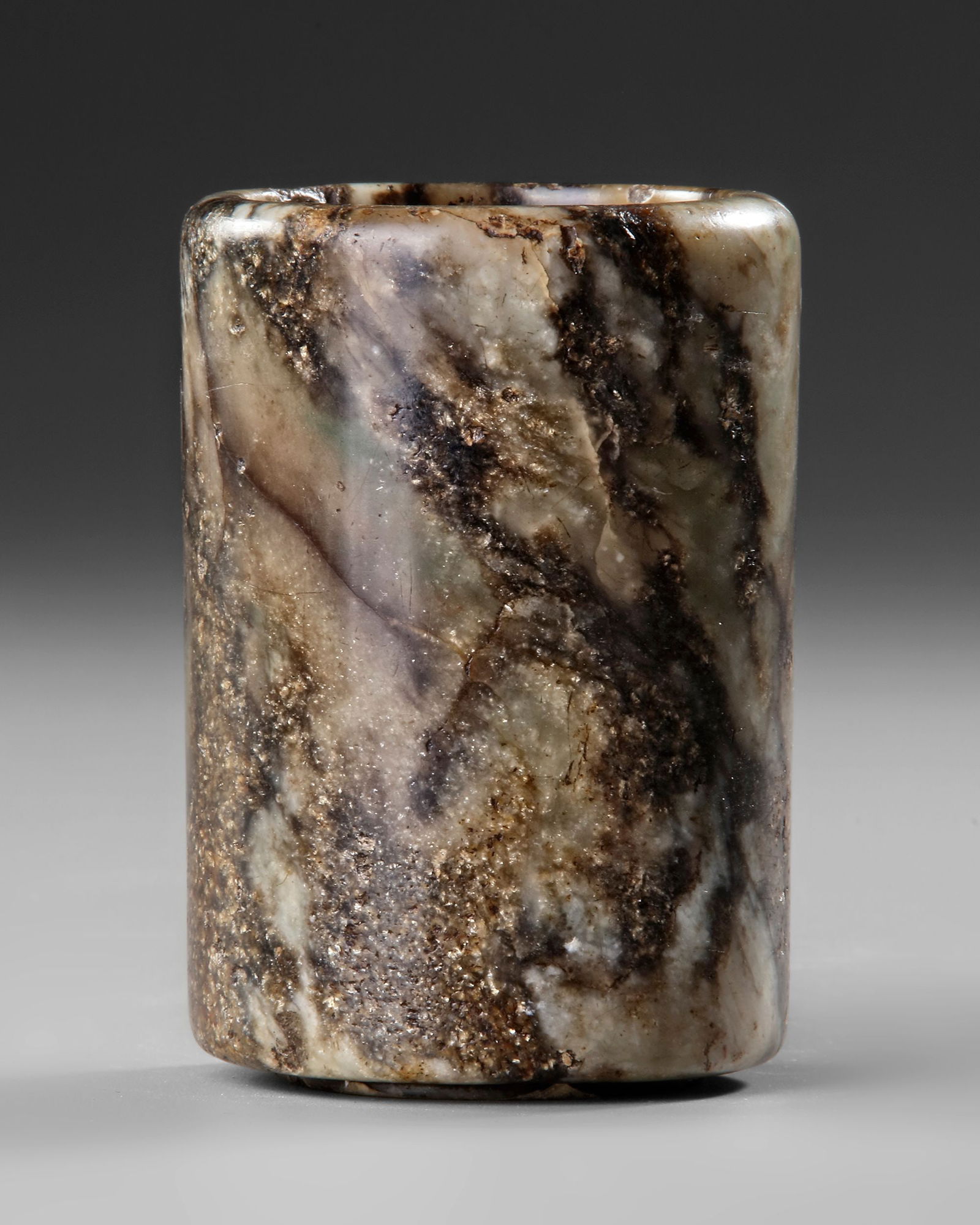 A BROWN JADE BRUSH HOLDER, CHINA, SONG DYNASTY. (960â€“1279) (1 of 5)
