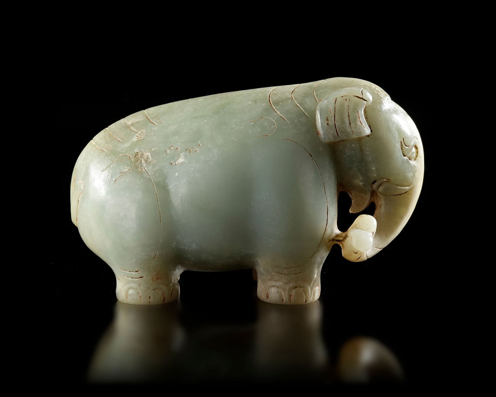 GREY JADE ELEPHANT, CHINA, SONG DYNASTY, (960â€“1279) (1 of 6)