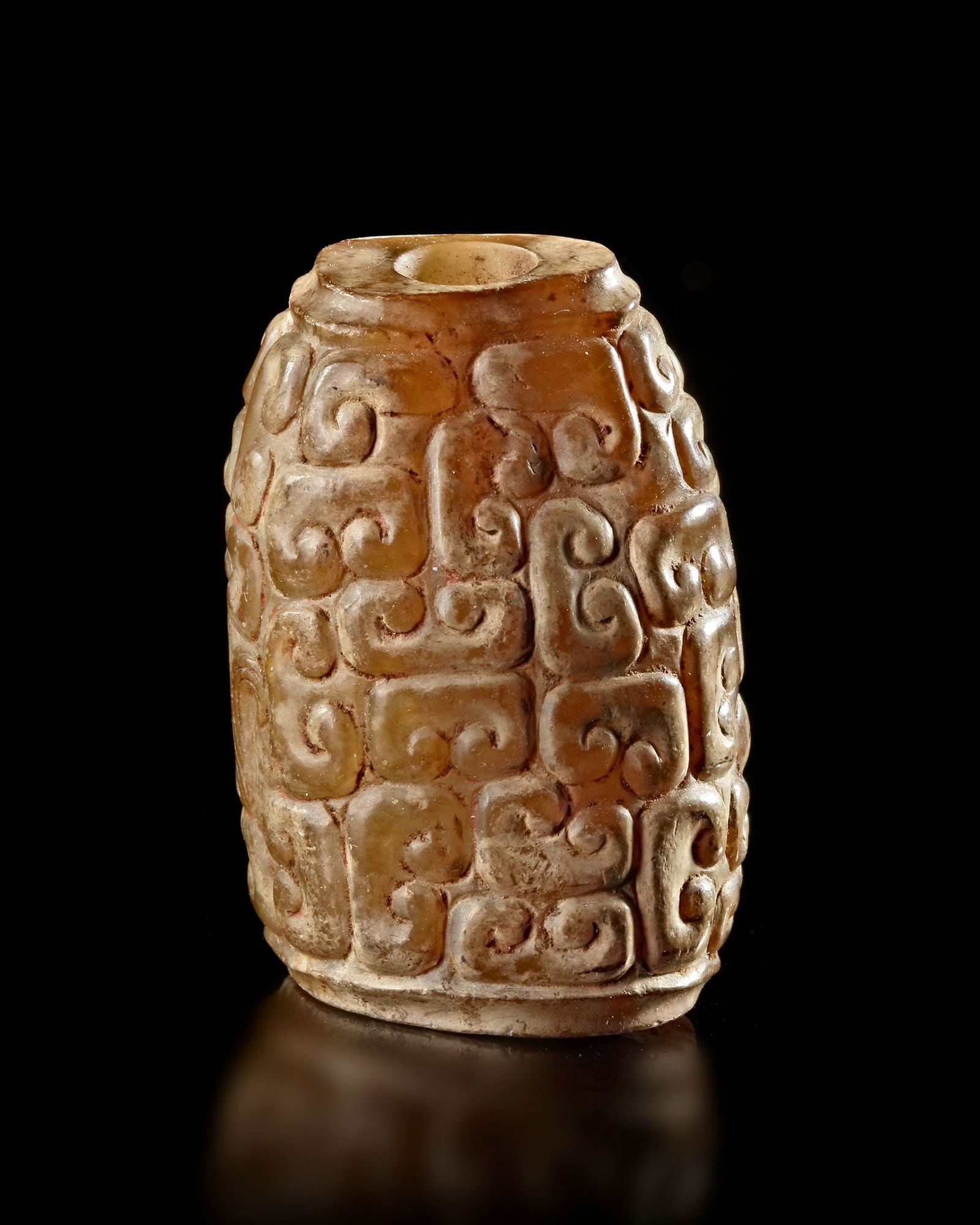 A JADE PENDANT, CHINA, HAN DYNASTY (206 BC-220 AD) (1 of 4)