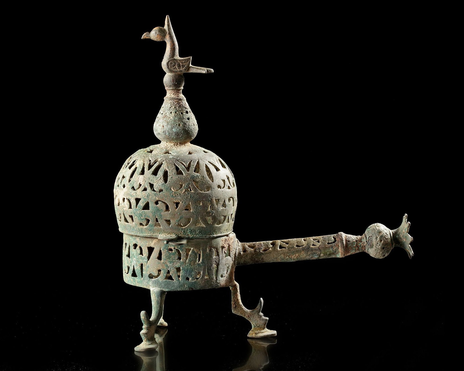 A PERSIAN BRONZE INCENSE BURNER, 12TH CENTURY (1 of 4)