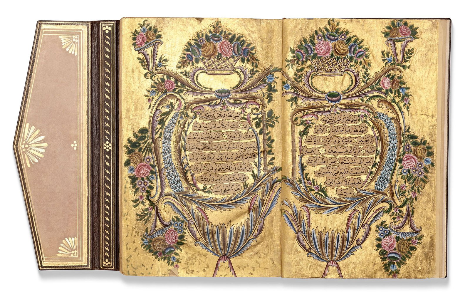 AN ILLUMINATED OTTOMAN QURAN SIGNED BY HAFIZ IBRAHIM HULUSI, TURKEY, DATED 1266 AH/1849 AD (1 of 5)