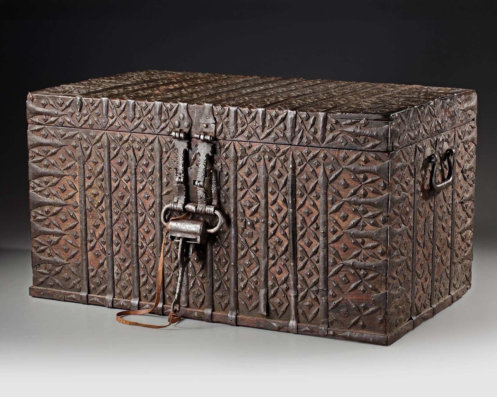 A SAFAVID IRON-CLAD WOODEN CHEST 17THâ€“18TH CENTURY (1 of 5)
