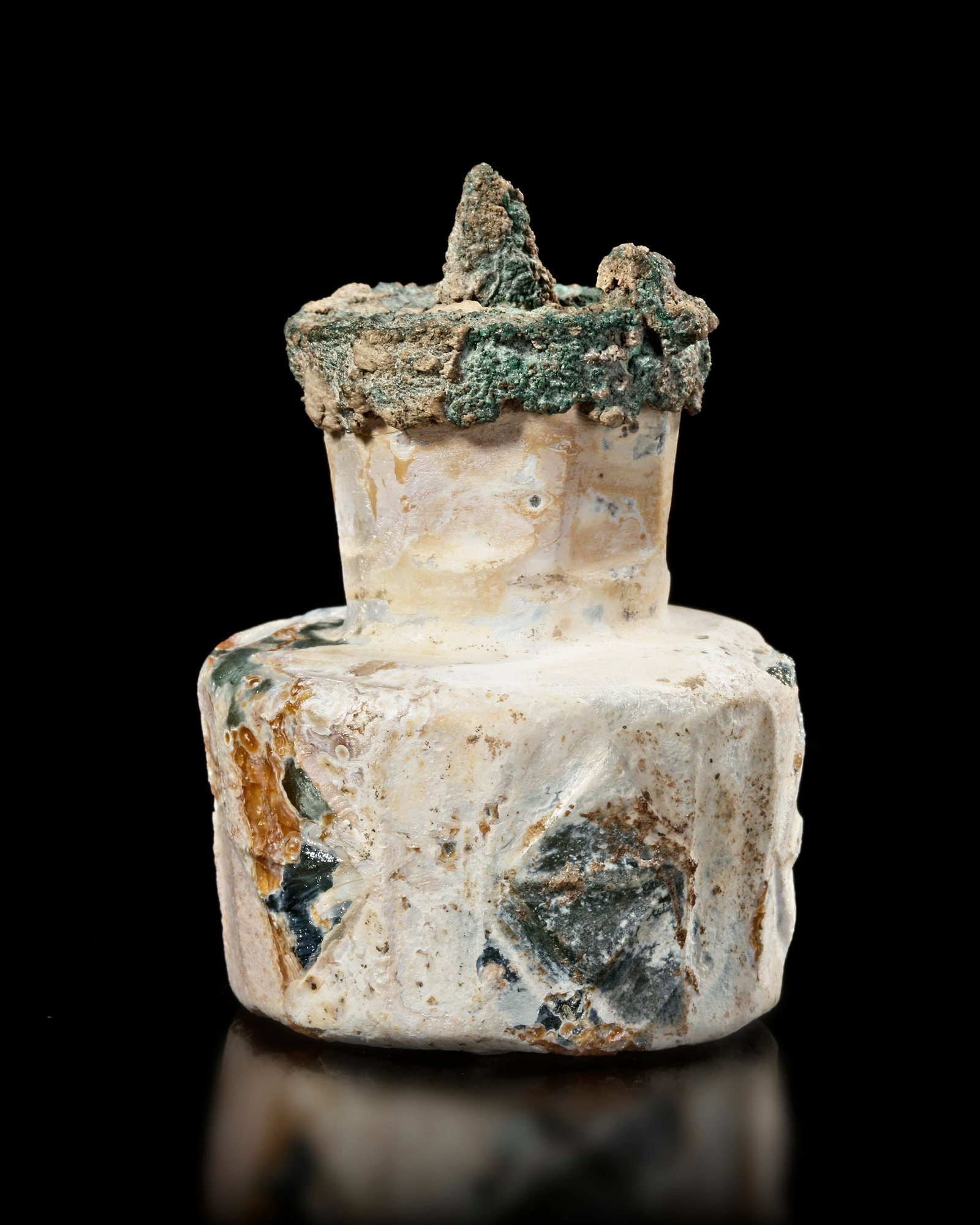 AN IRIDESCENT GLASS FLASK, PERSIA, 10THâ€“11TH CENTURY (1 of 4)