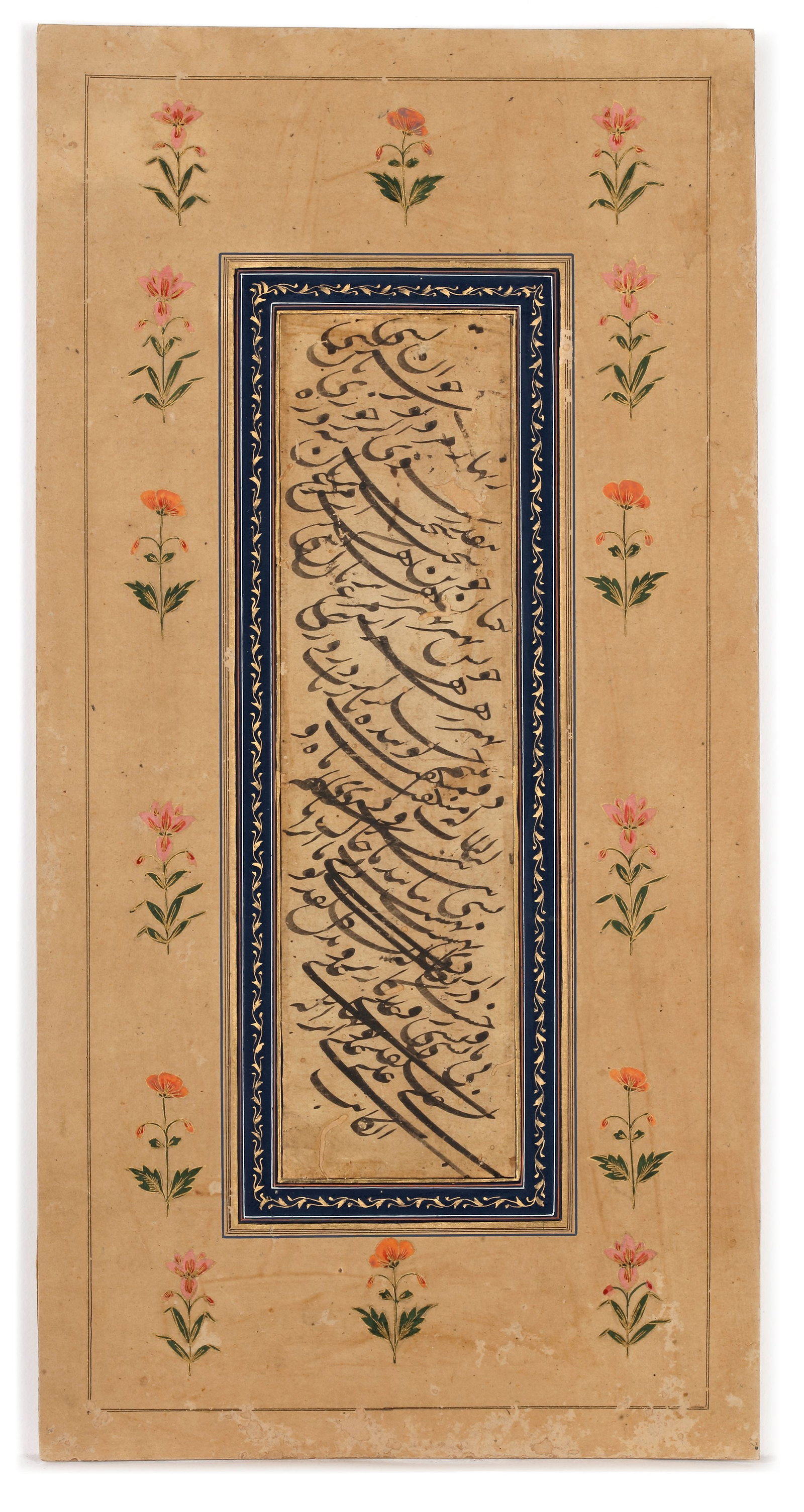 A PERSIAN CALLIGRAPHIC PANEL SIGNED BY ALI -KATIB, SAFAVID PERSIA, 17TH CENTURY (1 of 2)