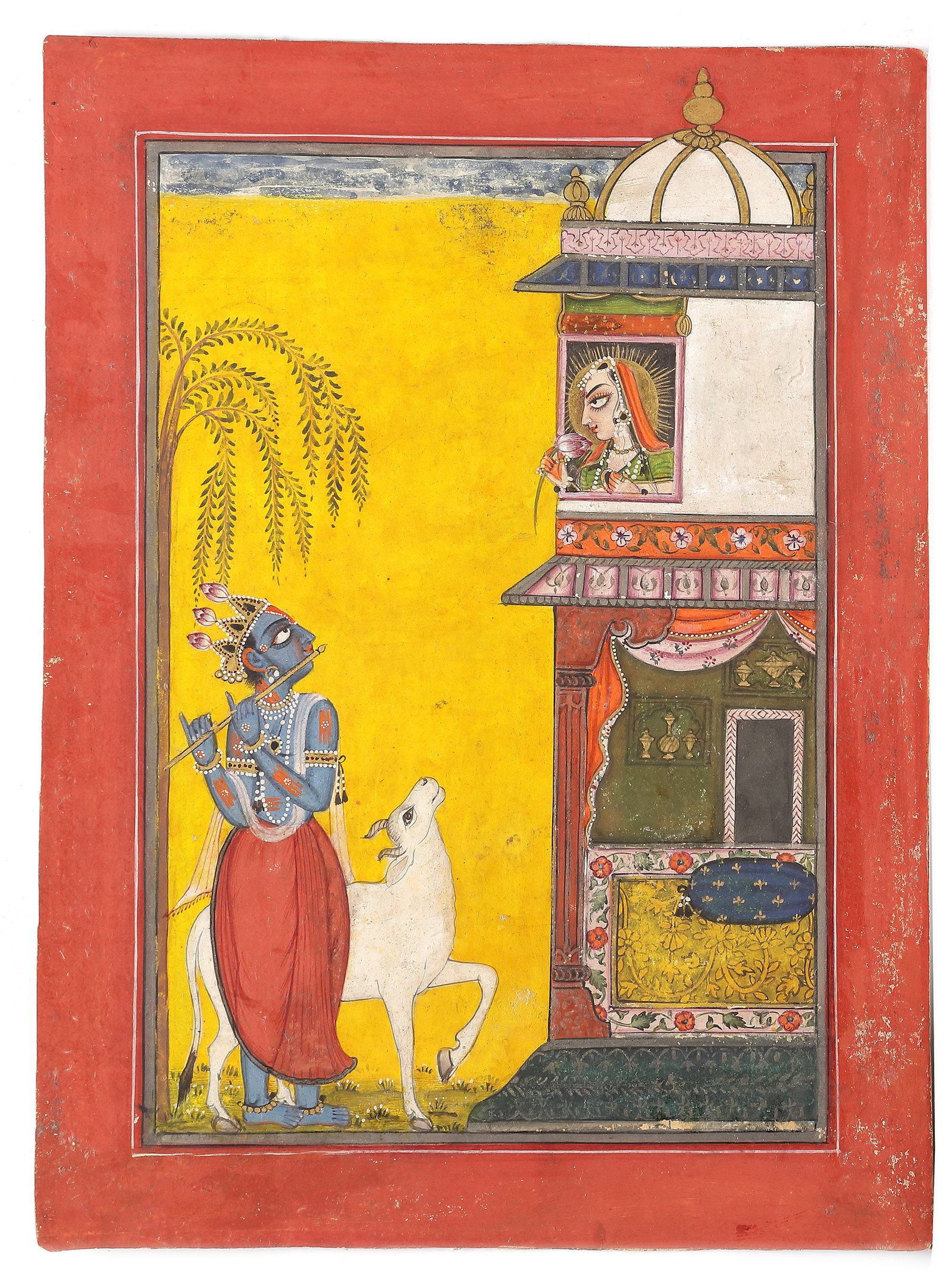 KRISHNA AND RADHA MANKOT, PUNJAB HILLS, NORTH INDIA, 18TH CENTURY (1 of 2)