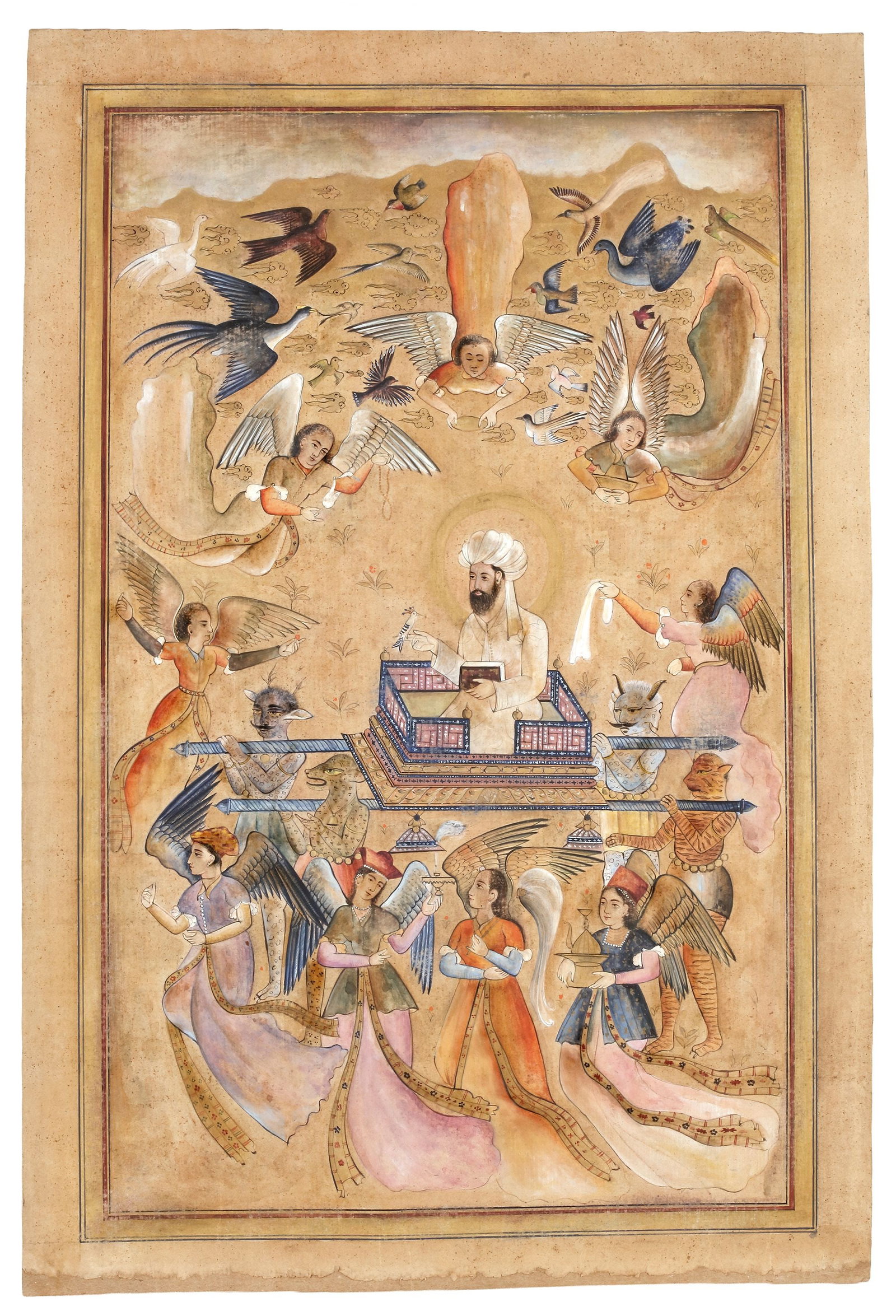 SOLOMON RECEIVES A MESSAGE FROM THE HOOPOE, MUGHAL INDIA, 18TH CENTURY (1 of 2)