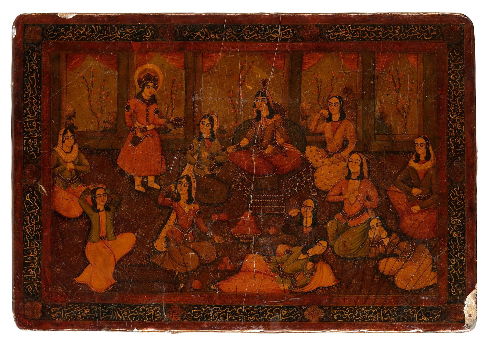 A QAJAR LACQUERED BOOK COVER, PERSIA, 19TH CENTURY (1 of 2)