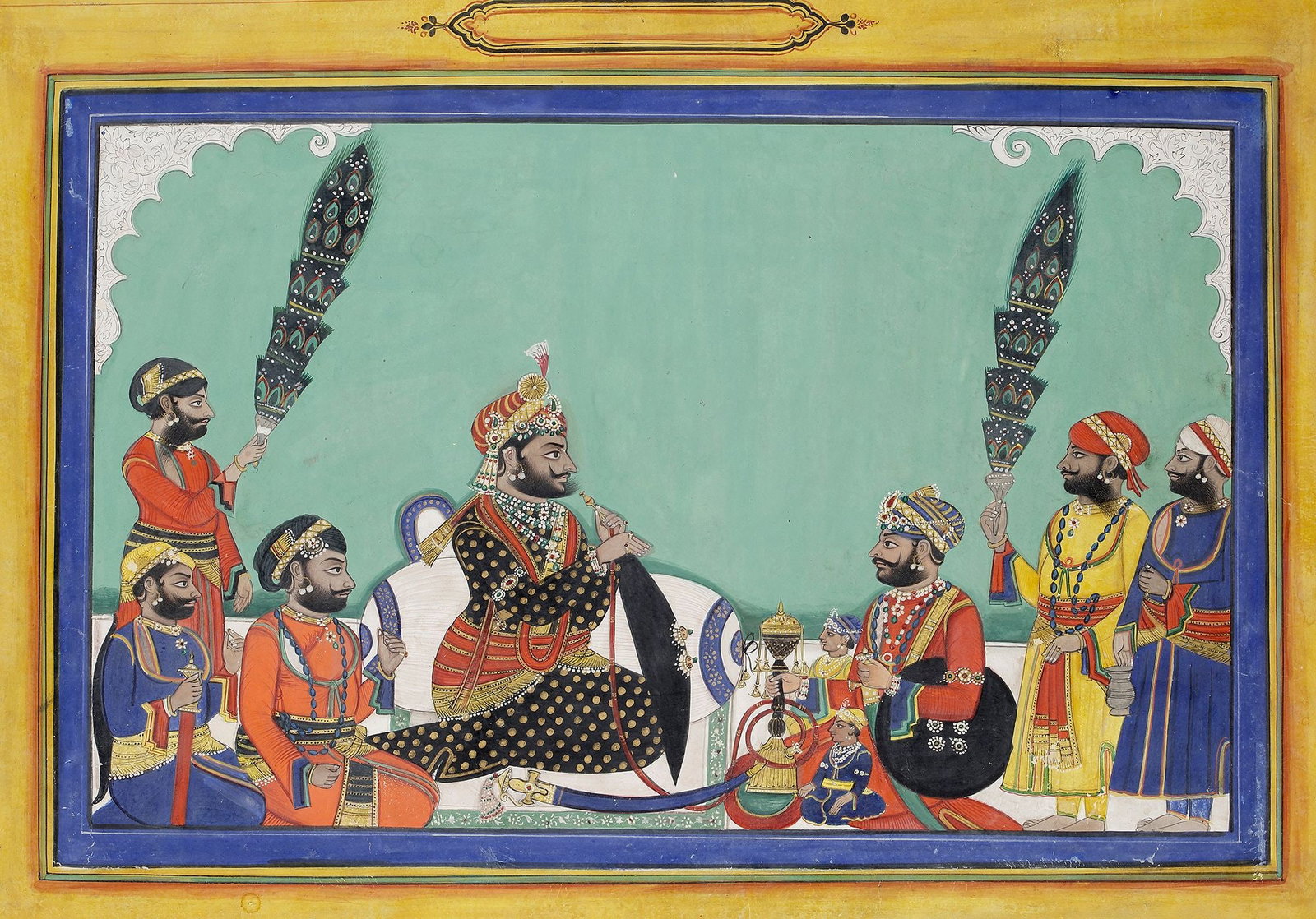 MAHARANA SARUP SINGH (1842-61) IN AUDIENCE WITH HIS COURTIERS, UDAIPUR, CIRCA 19TH CENTURY (1 of 2)