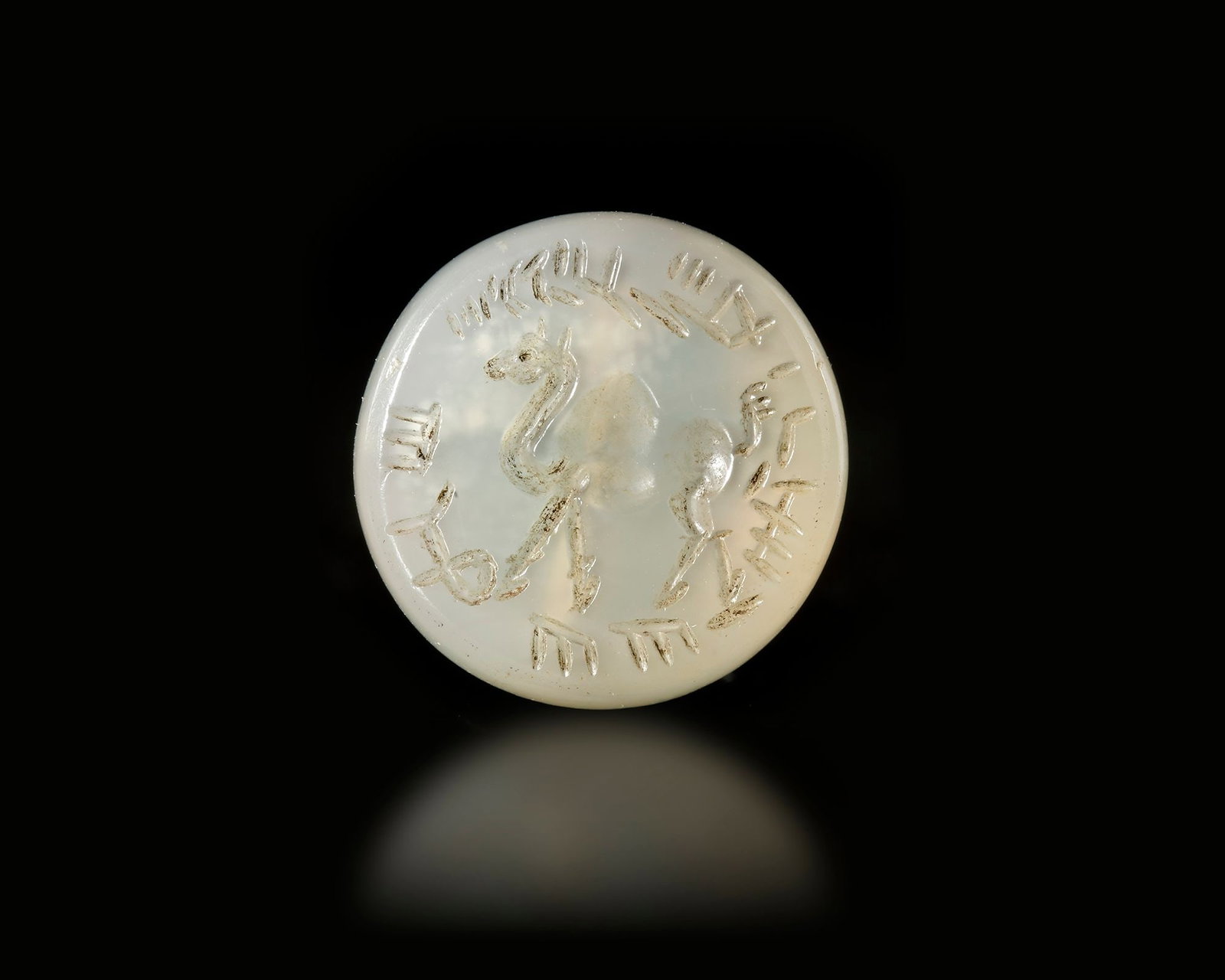 A SASSANIAN CHALCEDONY STAMP SEAL WITH WALKING CAMEL 5TH-7TH CENTURY AD (1 of 4)