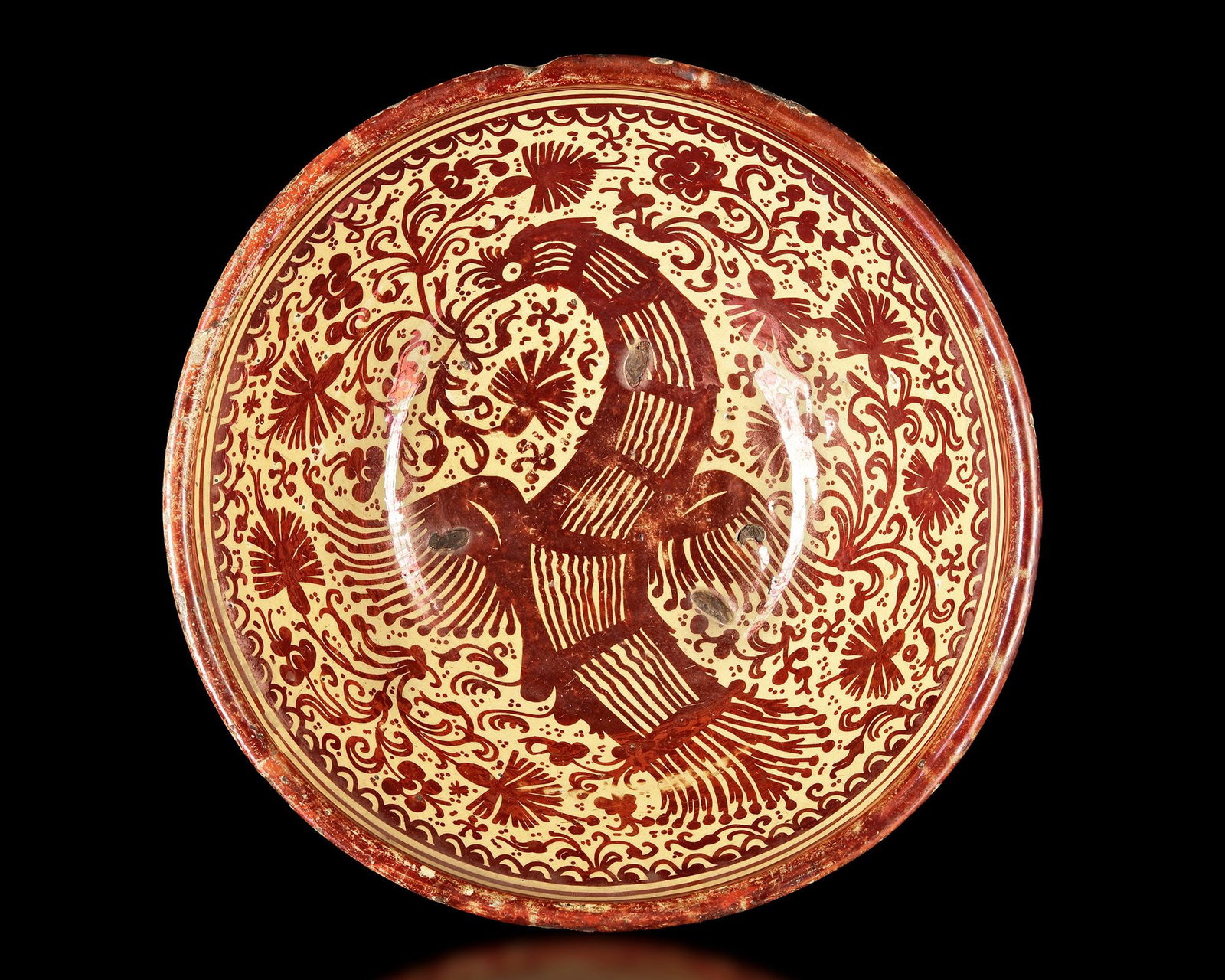 HISPANO-MORESQUE LUSTRE POTTERY BOWL, (c. 1650â€“1700) (1 of 3)