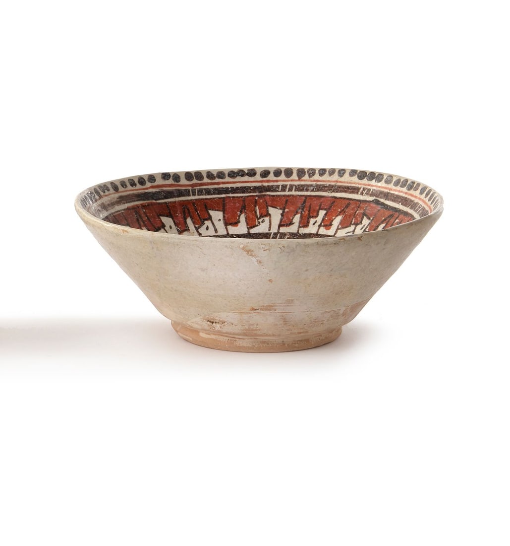 NISHAPUR SLIP-PAINTED POTTERY BOWL, 9TH-10TH CENTURY (1 of 4)