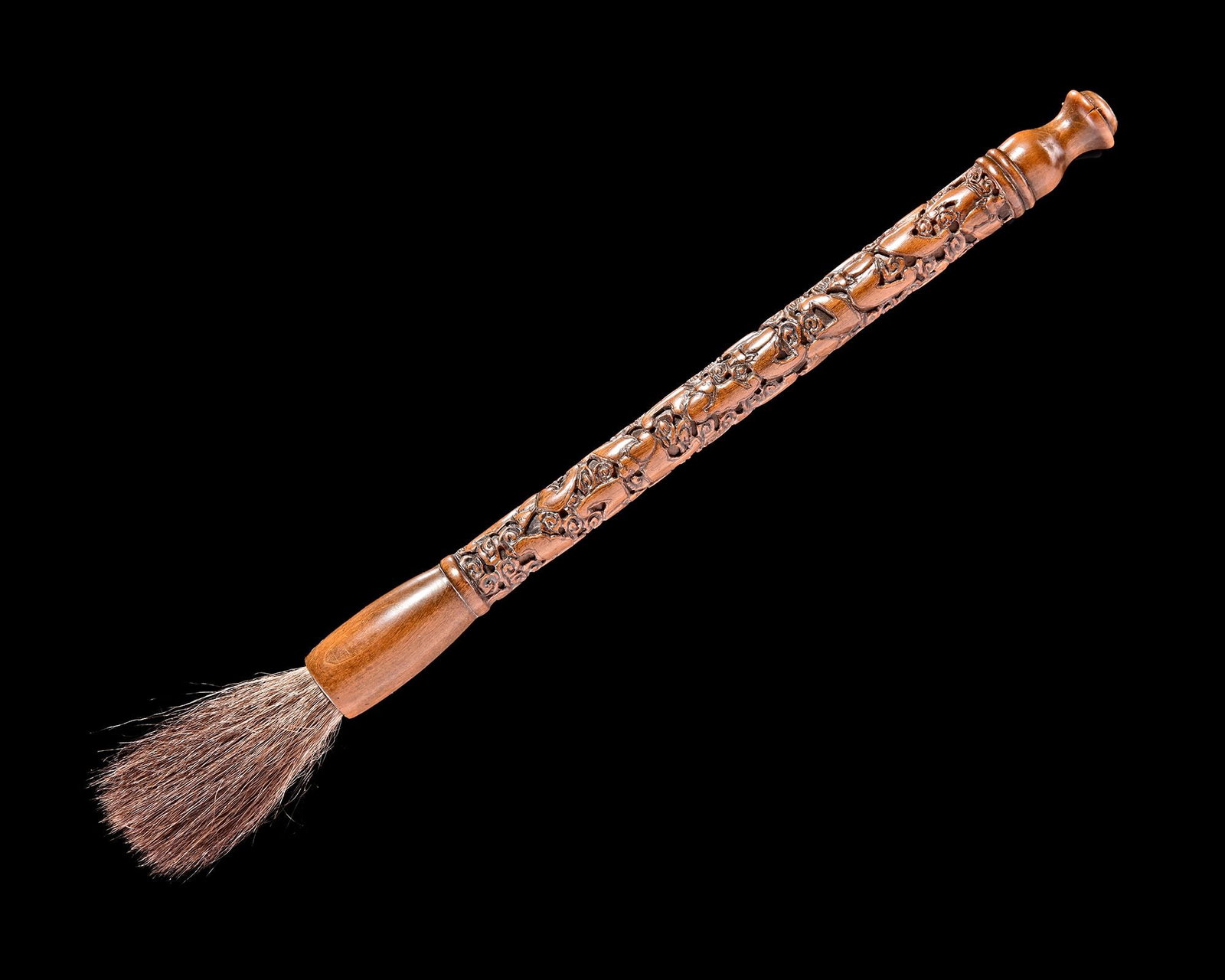 A CHINESE CARVED BAMBOO CALLIGRAPHY BRUSH QING DYNASTY, 19TH CENTURY (1 of 2)