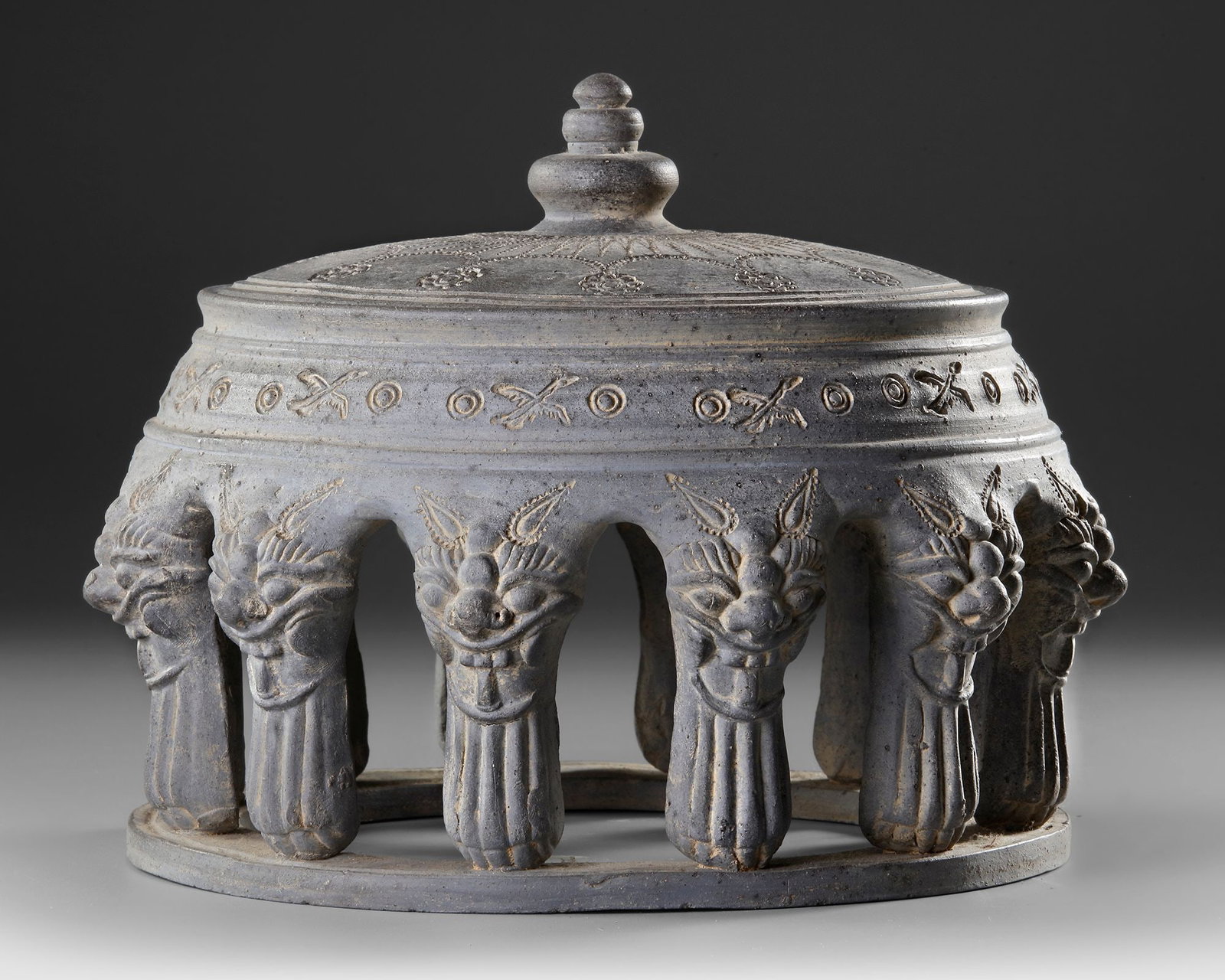 A CERAMIC INKSTONE, BAEKJE KINGDOM OF KOREA (18 BC-660 AD) (1 of 4)