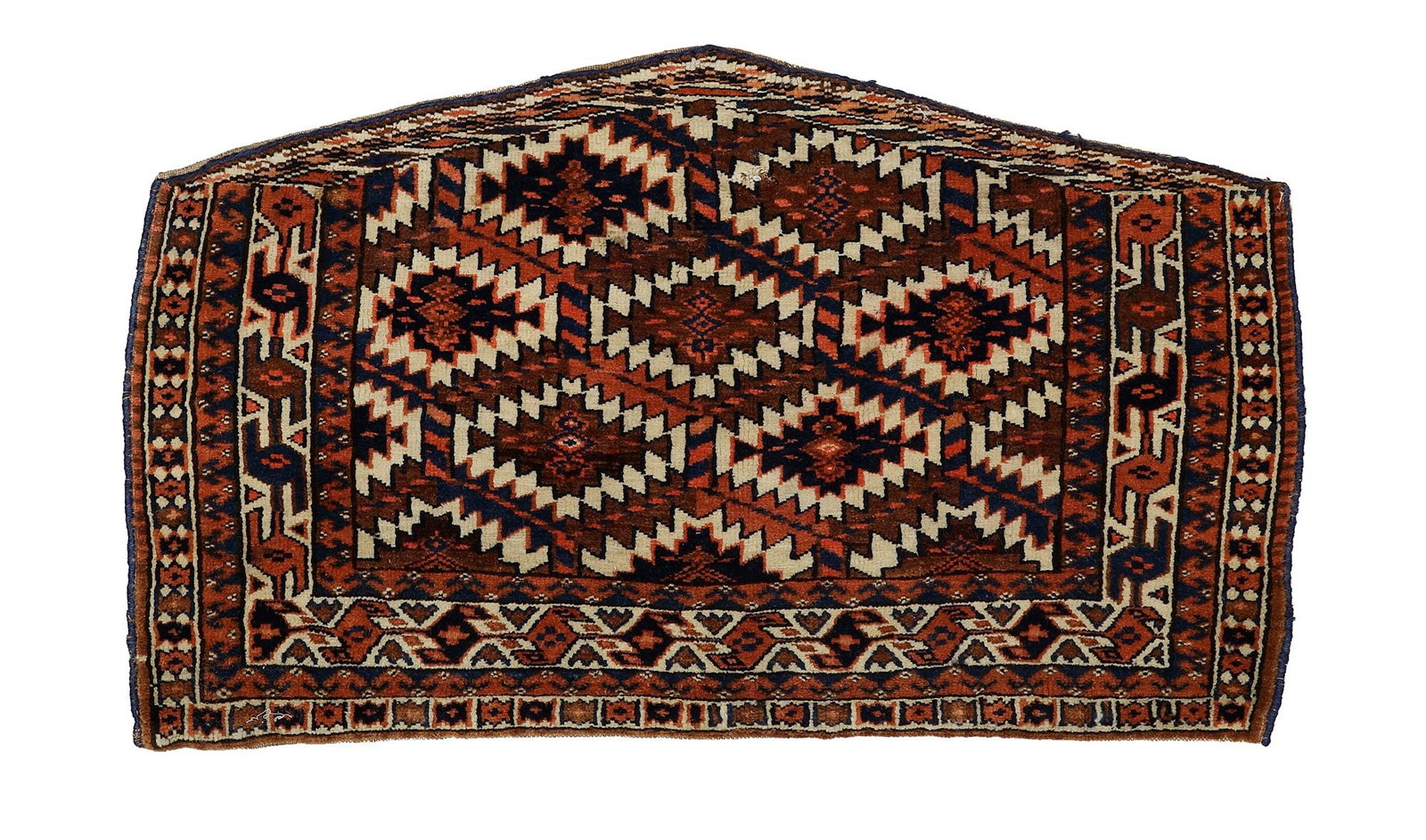 A FINE ANTIQUE TURKMEN YOMUD ASMALYK (CEREMONIAL CAMEL TRAPPING) (1 of 2)