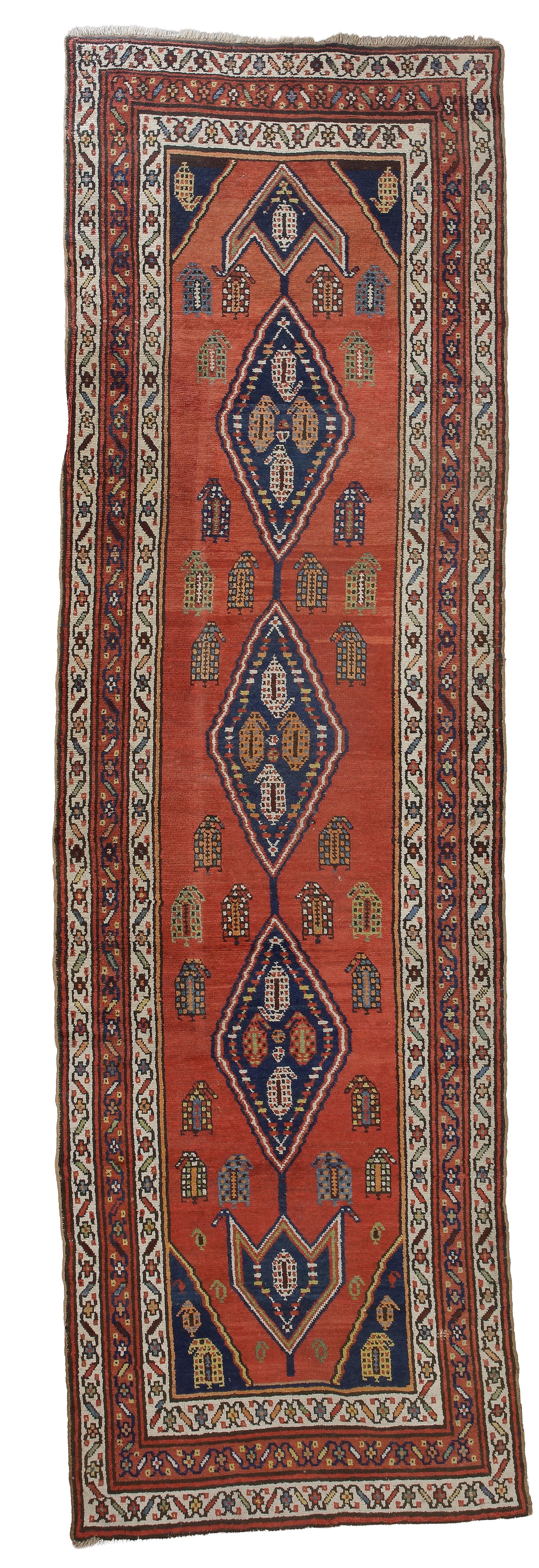 A MONUMENTAL ANTIQUE CAUCASIAN AZERBAIJAN RUG RUNNER (1 of 2)