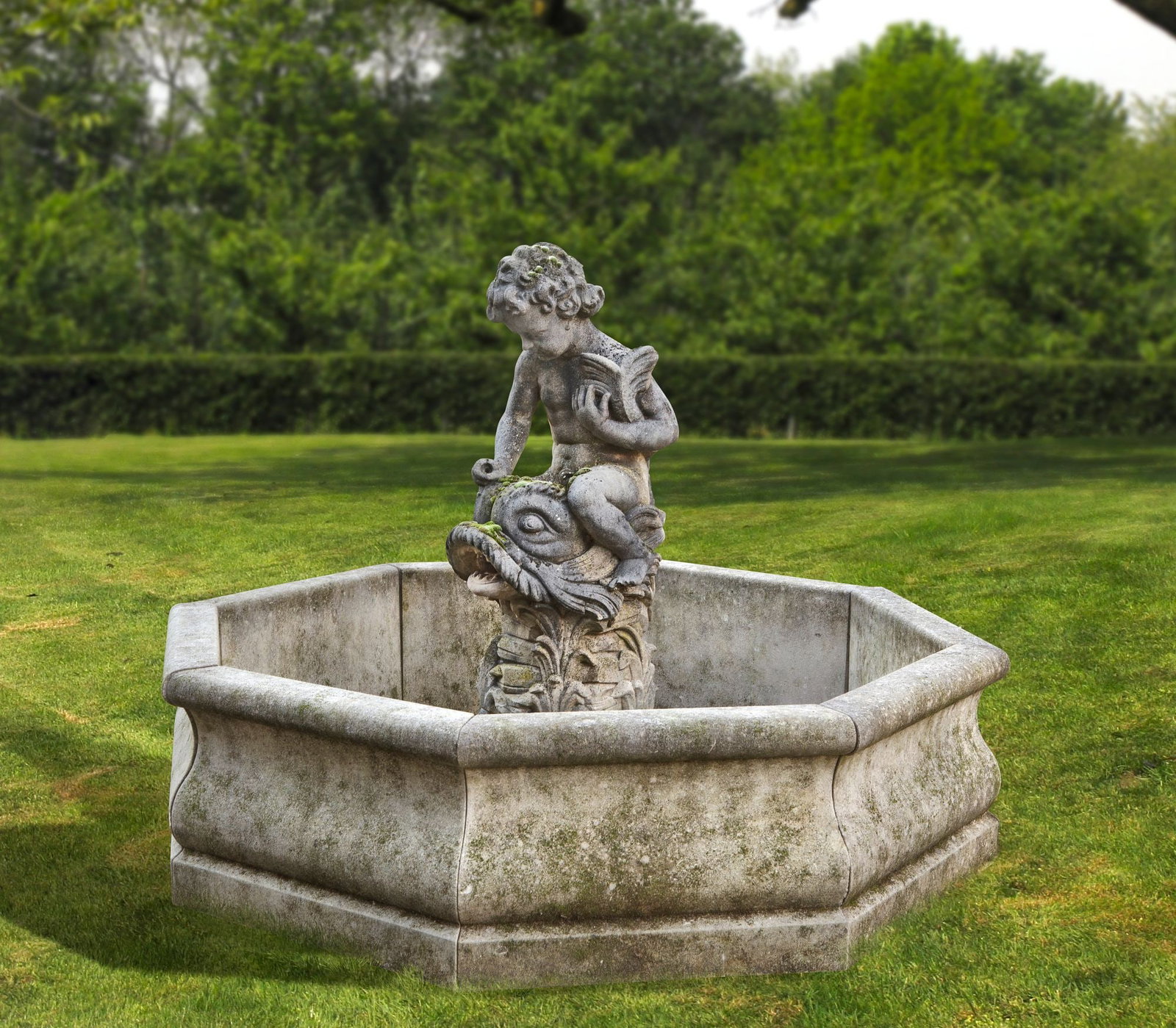 A CONTINENTAL COMPOSITION STONE FIGURAL GARDEN FOUNTAIN, SECOND HALF 20TH CENTURY (1 of 1)