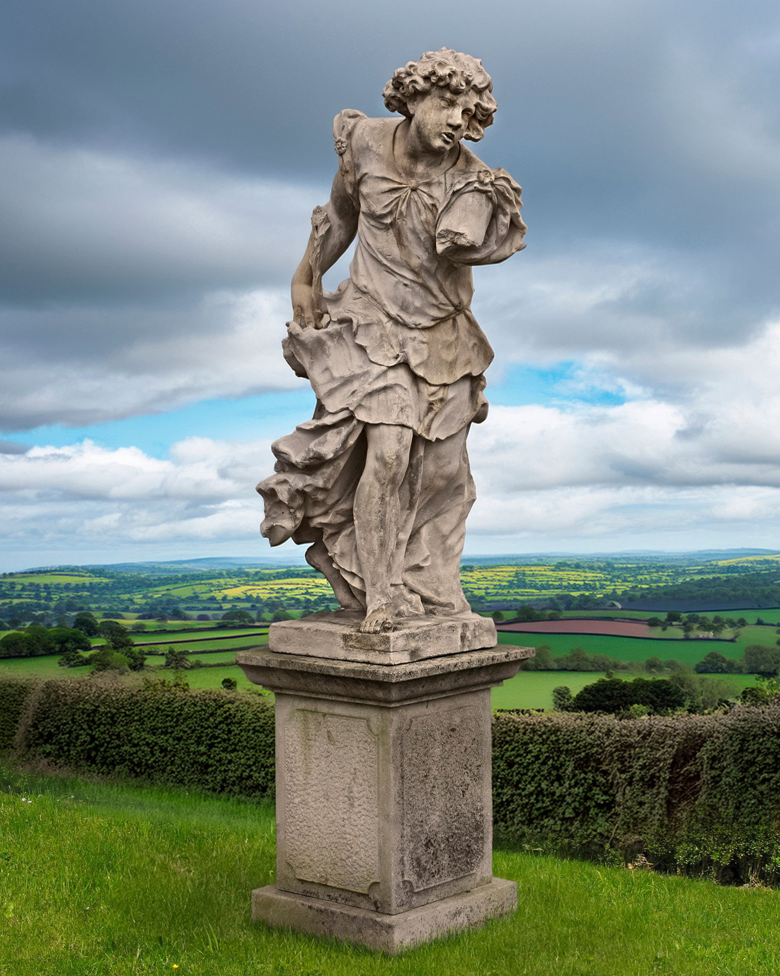 A SCULPTED LIMESTONE FIGURE OF AENEAS, 18TH CENTURY (1 of 1)