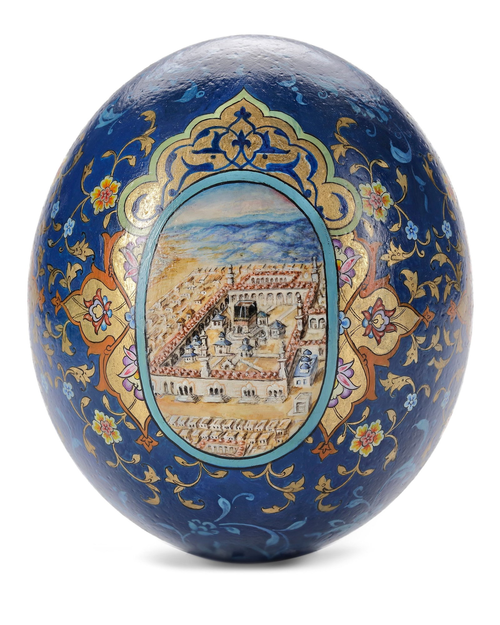 A PAINTED OSTRICH EGG, TURKEY, 20TH CENTURY (1 of 5)
