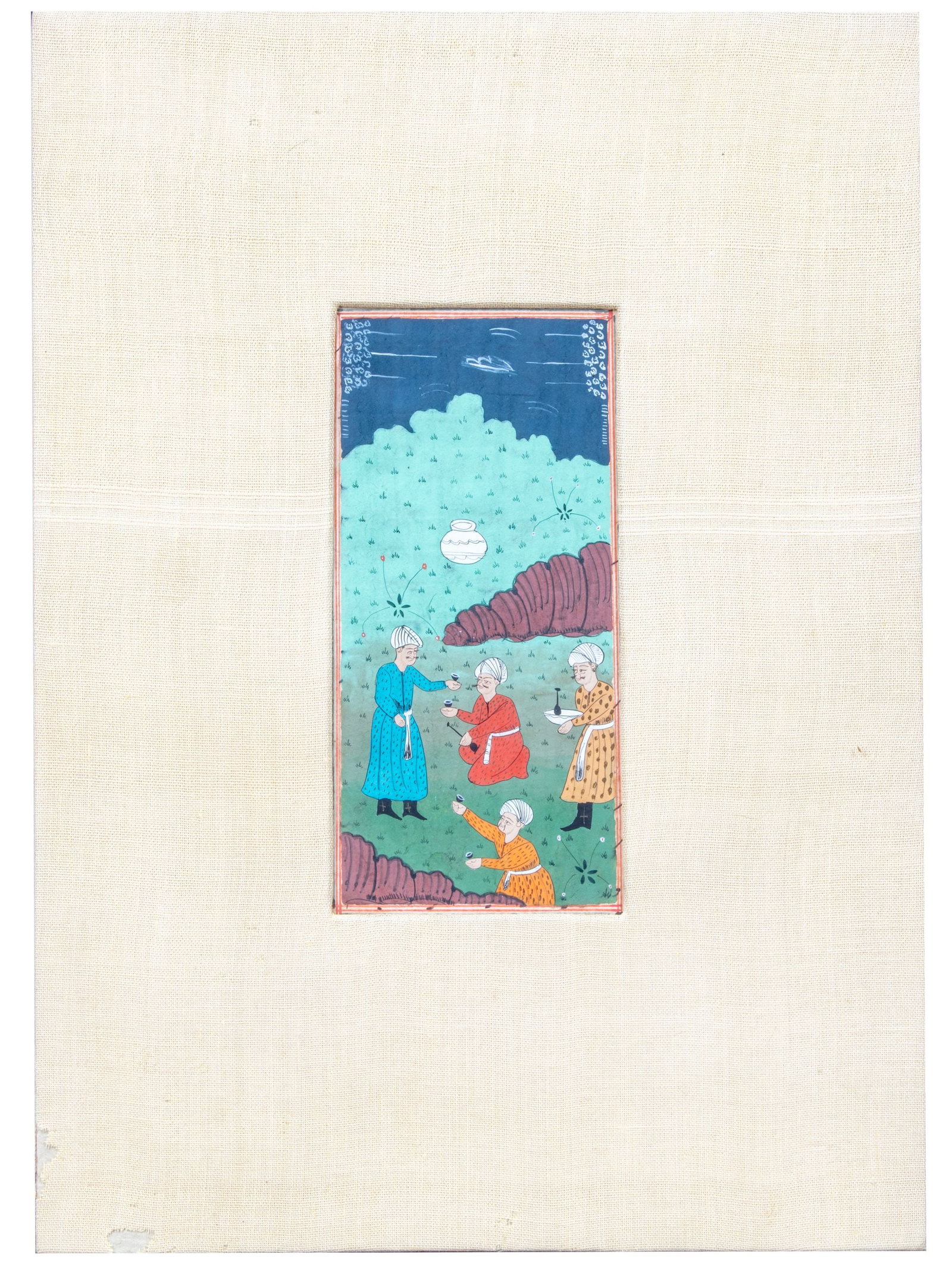 THREE PERSIAN QAJAR MINIATURE MANUSCRIPT LEAVES, 19TH CENTURY (1 of 3)