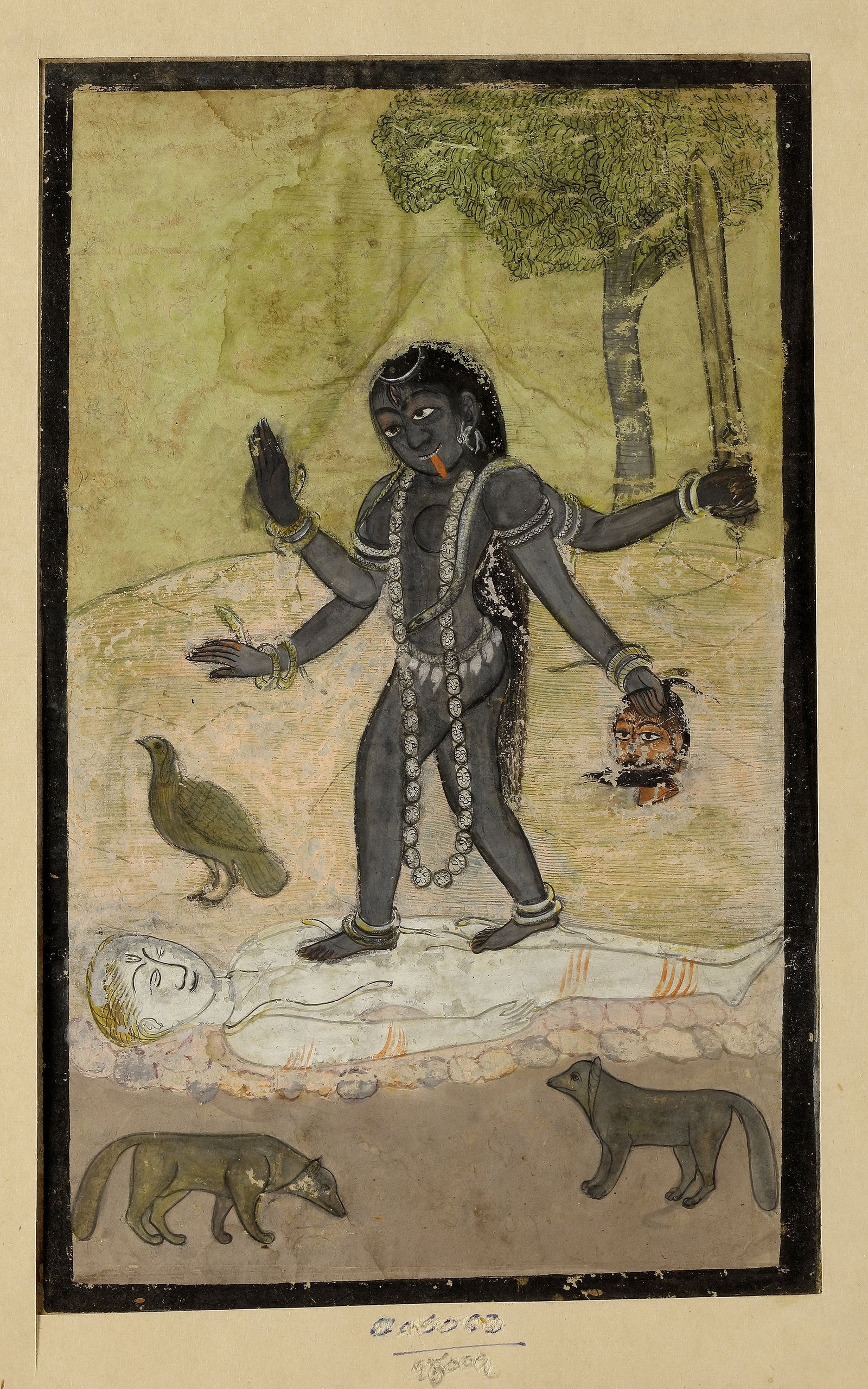 THE GODDESS KALI GULER OR MANDI, NORTH INDIA, CIRCA 1820 (1 of 1)