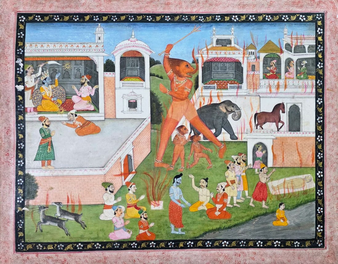 AN ILLUSTRATION FROM A BHAGWAD PURANA, KANGRA, PUNJAB HILLS, 19TH CENTURY (1 of 1)