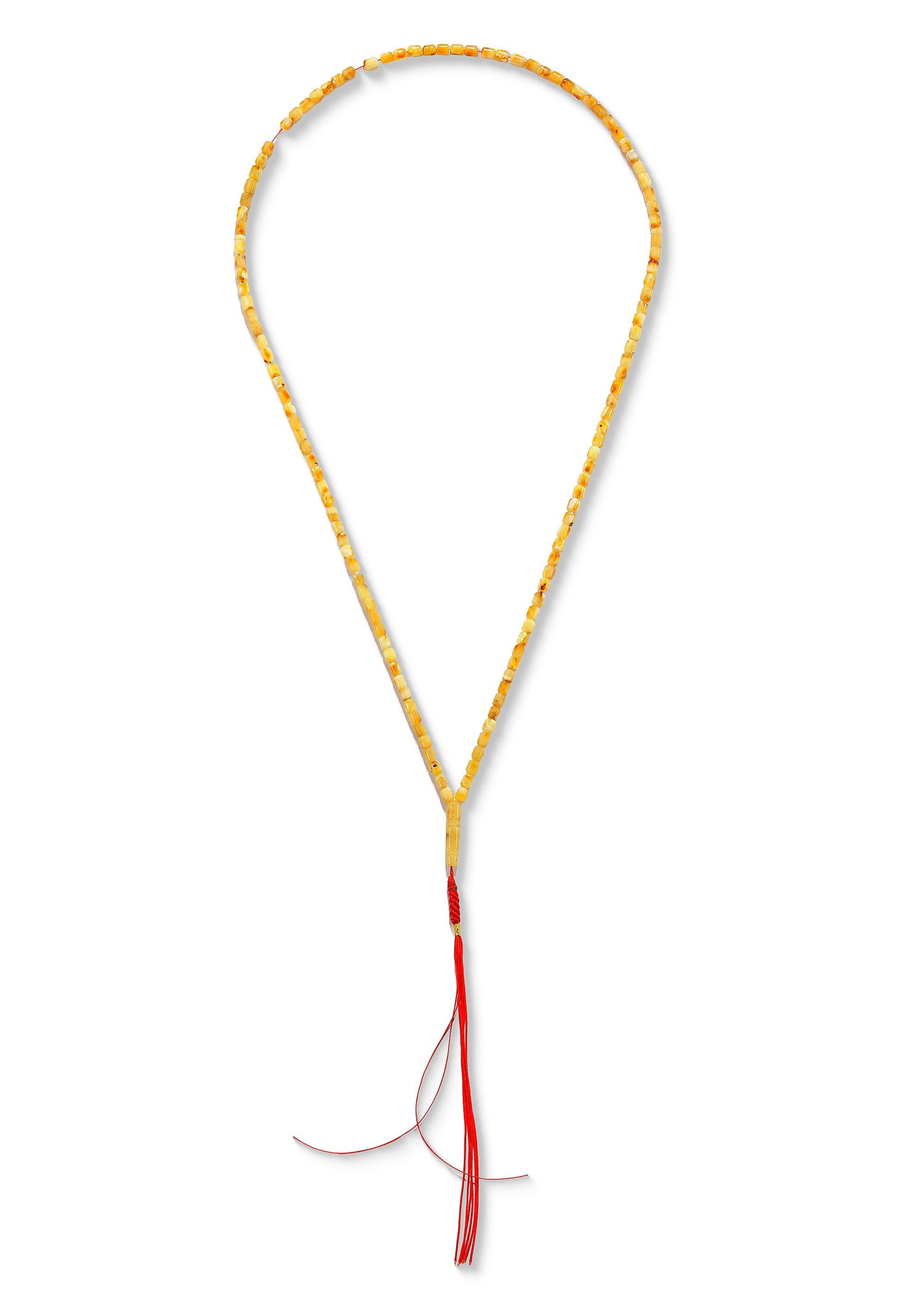AN OTTOMAN NATURAL BALTIC AMBER BEADS, TASBIH, 20TH CENTURY: Length ca. 53 cm. Weight 17 gr.