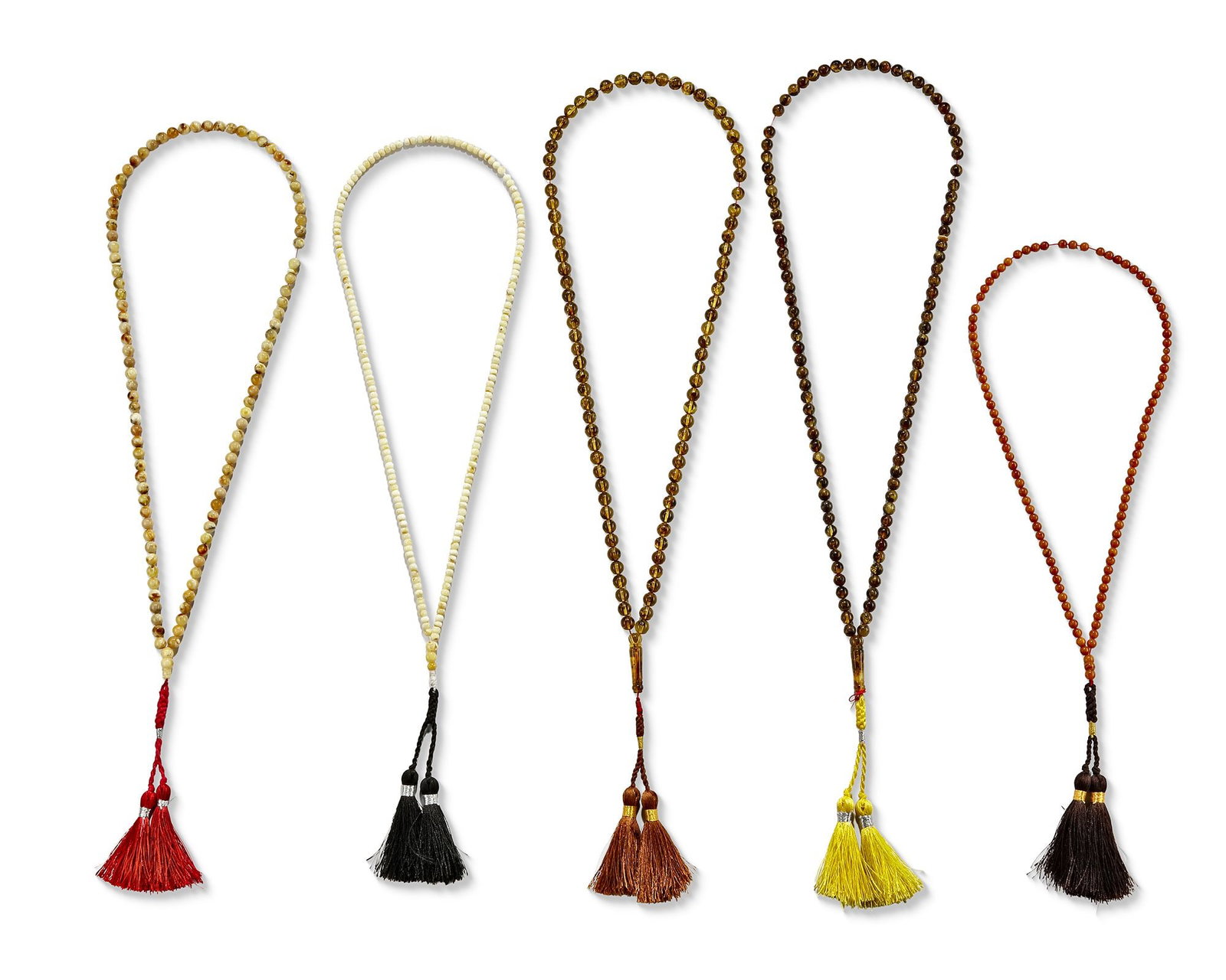 A COLLECTION OF FIVE TASBIHS, 20TH CENTURY (1 of 1)