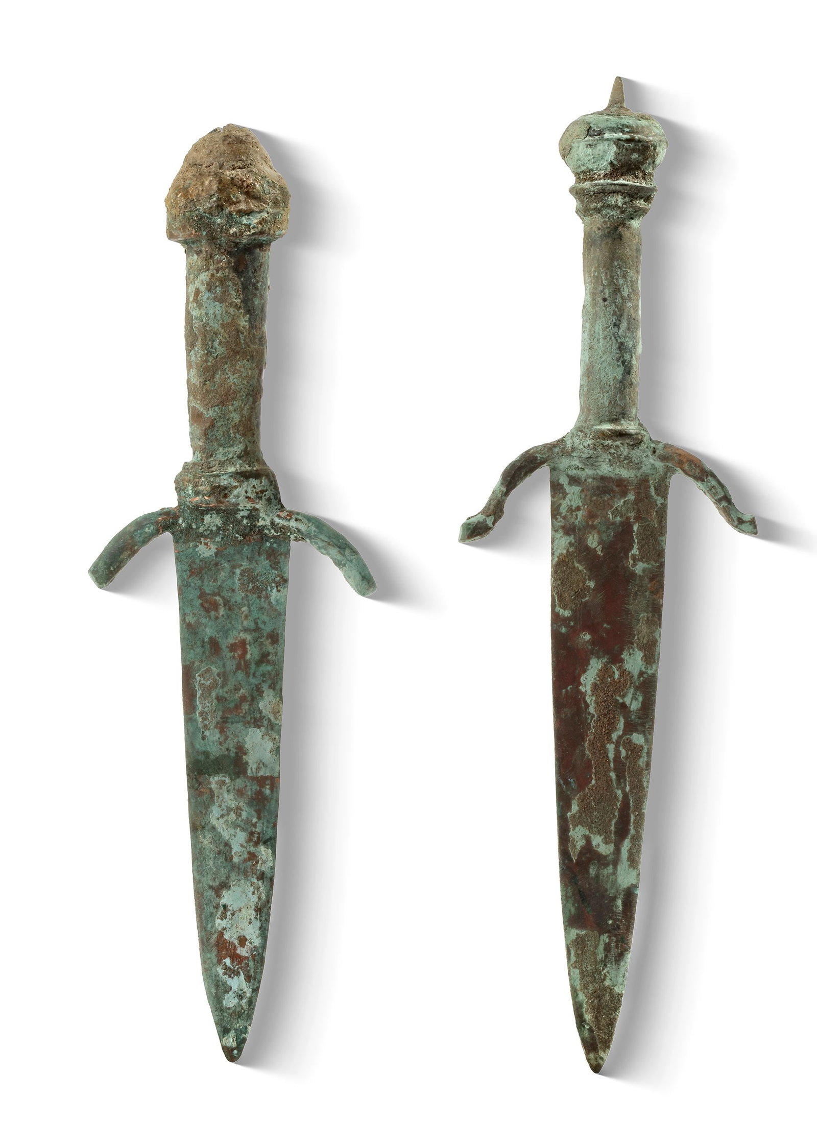 TWO BRONZE GLADIUS, BRONZE AGE: Length 18 cm. PROVENANCE Private collection, Germany before 1990