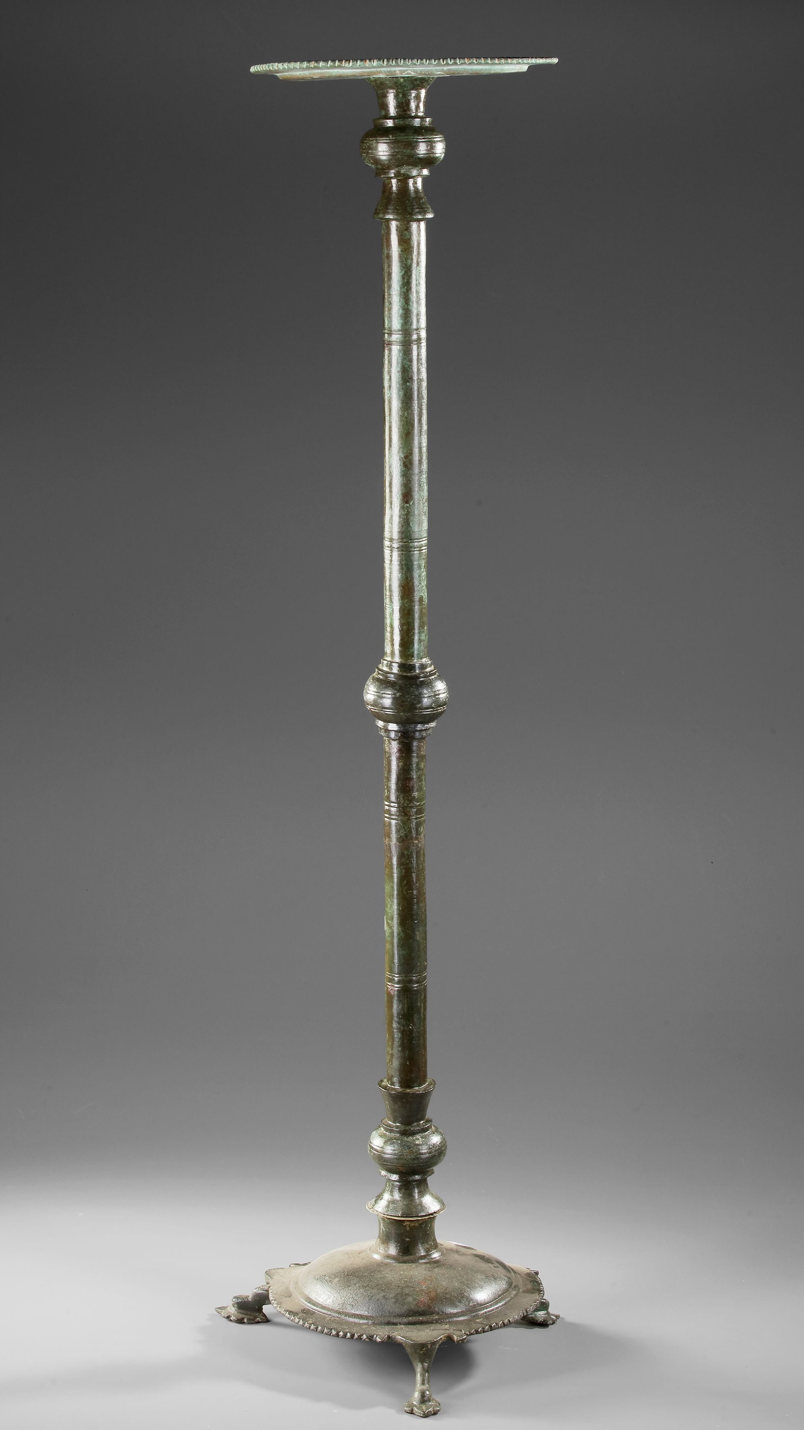 A BYZANTINE CANDELABRA, 9TH - 11TH CENTURY AD: Height 112 cm. Diameter 25.5 cm.