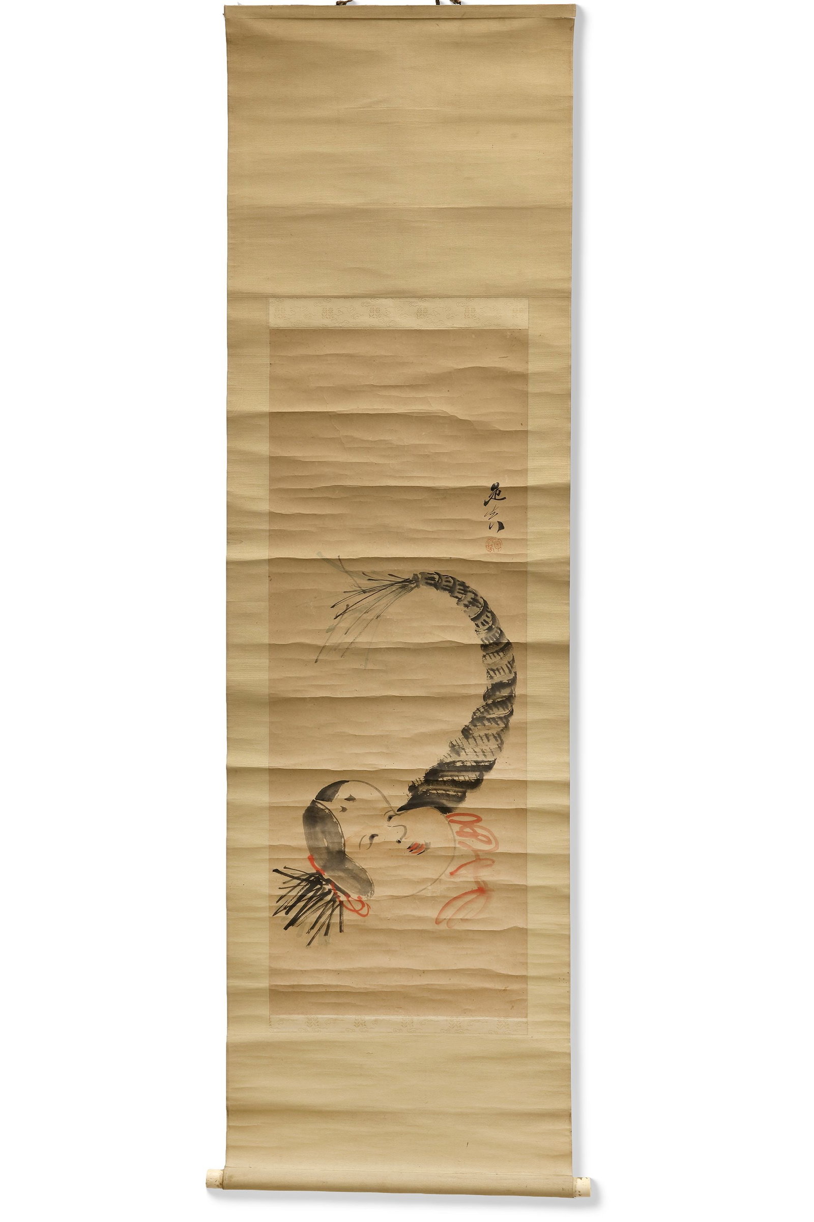 A JAPANESE HANGING SCROLL,19TH CENTURY (1 of 2)