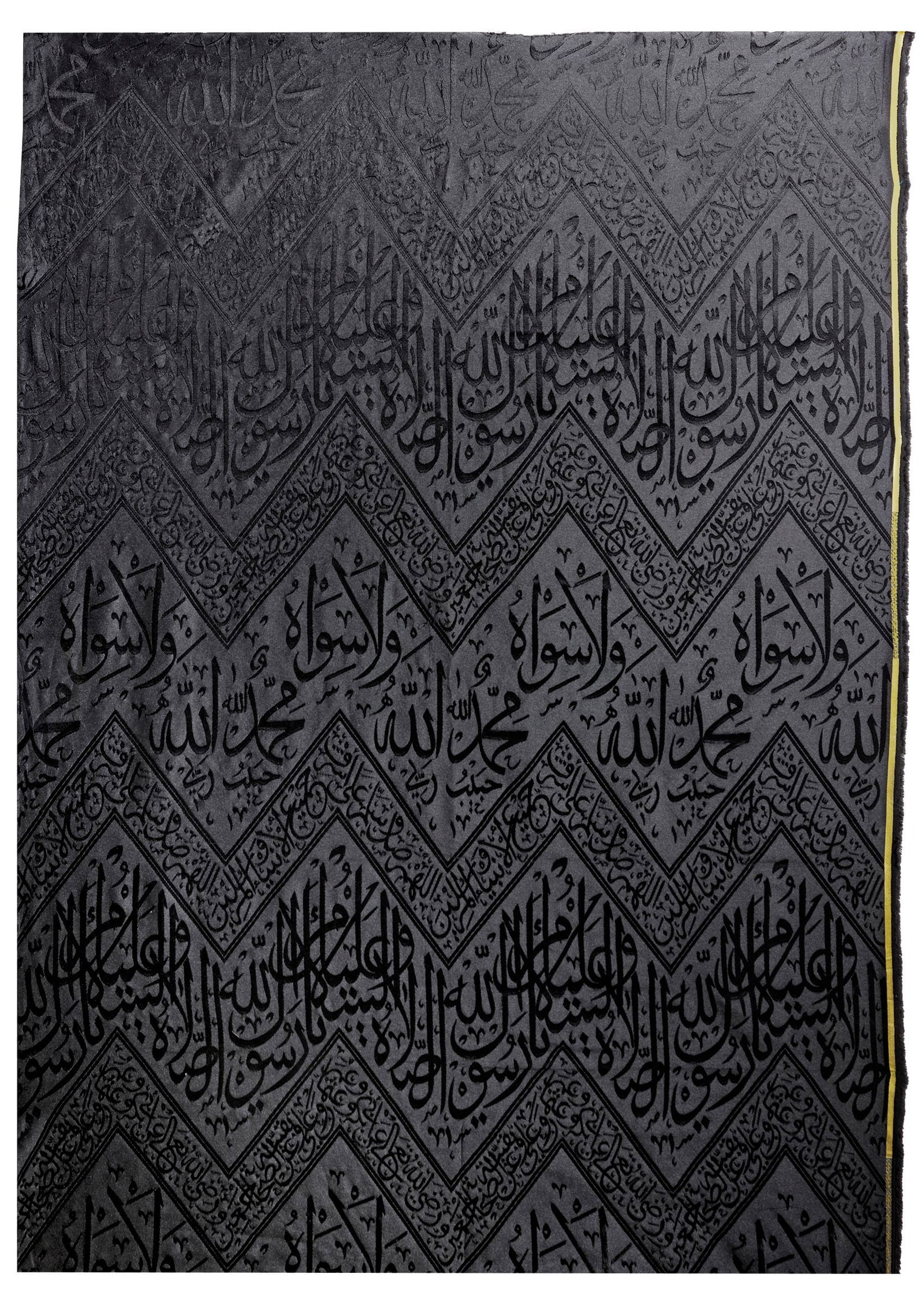 A BLACK KABAA KISWAH TEXTILE FRAGMENT, SAUDIA ARABIA, 20TH CENTURY (1 of 1)