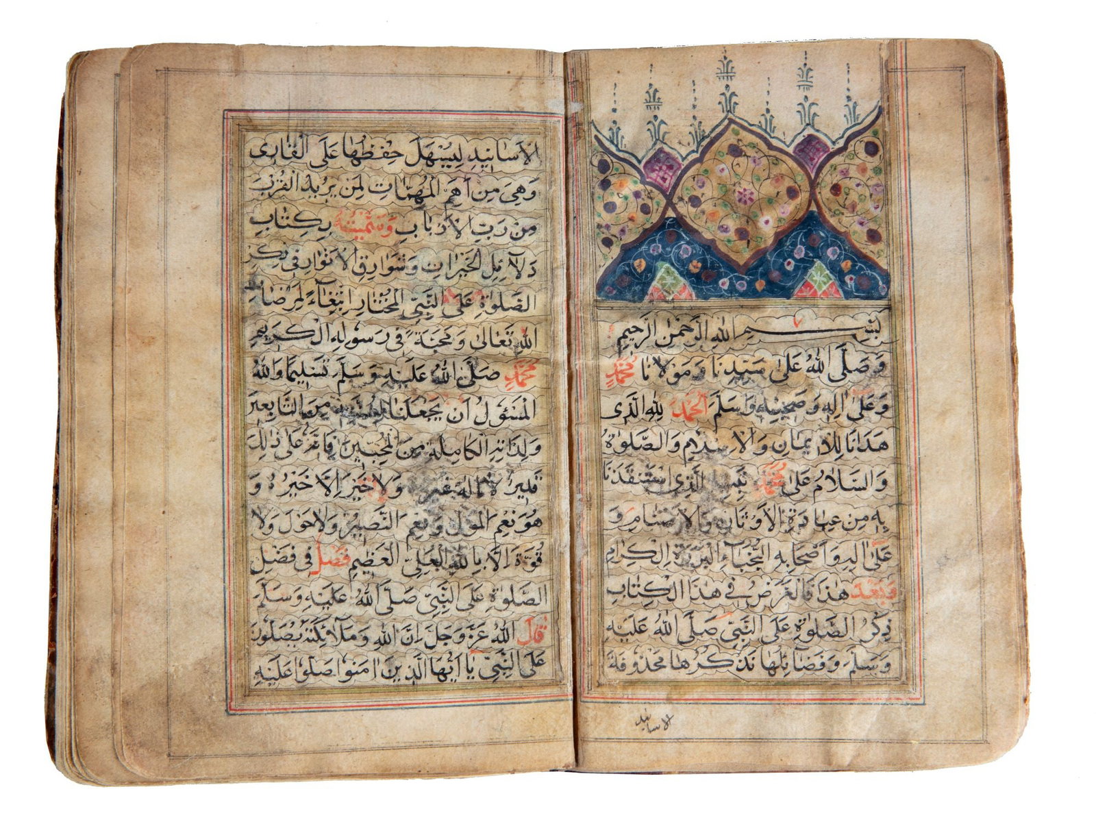 DALA'IL AL-KHAYRAT BY MUHAMMAD BIN SULAYMAN AL-JAZULI (D. 1465 AD), 18TH/19TH CENTURY: An Arabic devotional manuscript on paper, comprising the celebrated Dalaâ€™il al-Khayrat wa Shawariq al-Anwar fi Dhikr al-Salat ??ala al-Nabi al-Mukhtar, the renowned collection of prayers and