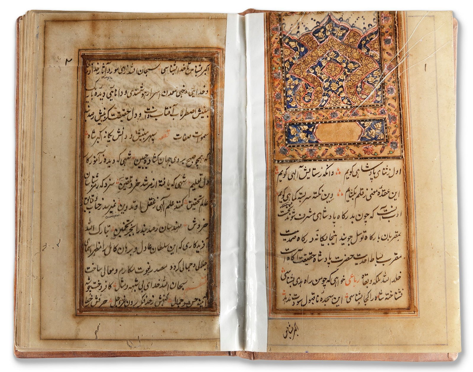 LILAVATI, A PERSIAN TRANSLATION OF BHASKARA IIâ€™S MATHEMATICAL TREATISE, PERSIA 18TH/19TH: A Persian manuscript on paper, written in 12 lines per page in elegant black Nastaliq script, with titles, catchwords and the table of contents in red ink. The text is ruled within finely executed gil