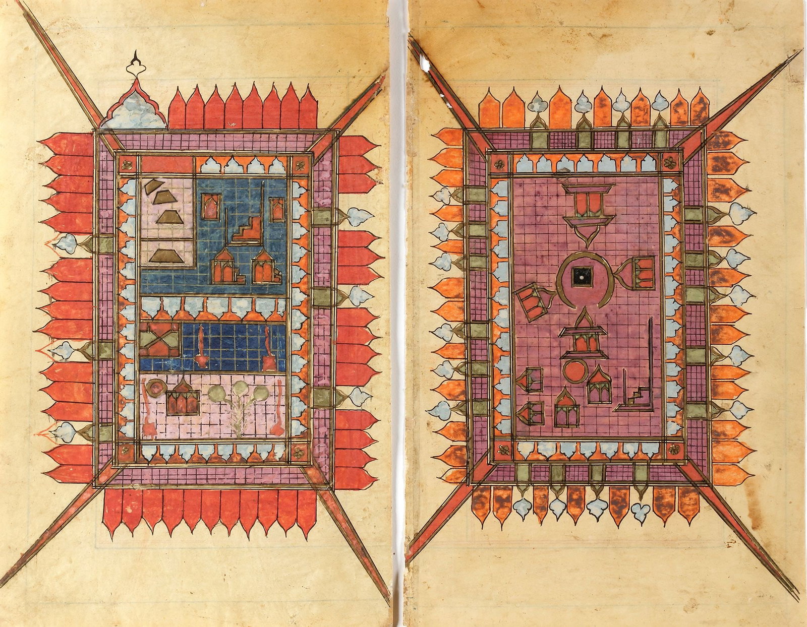 TWO OTTOMAN ILLUSTRATED FOLIOS FROM A DALAâ€™IL AL-KHAYRAT, TURKEY EARLY 19TH CENTURY (1 of 1)